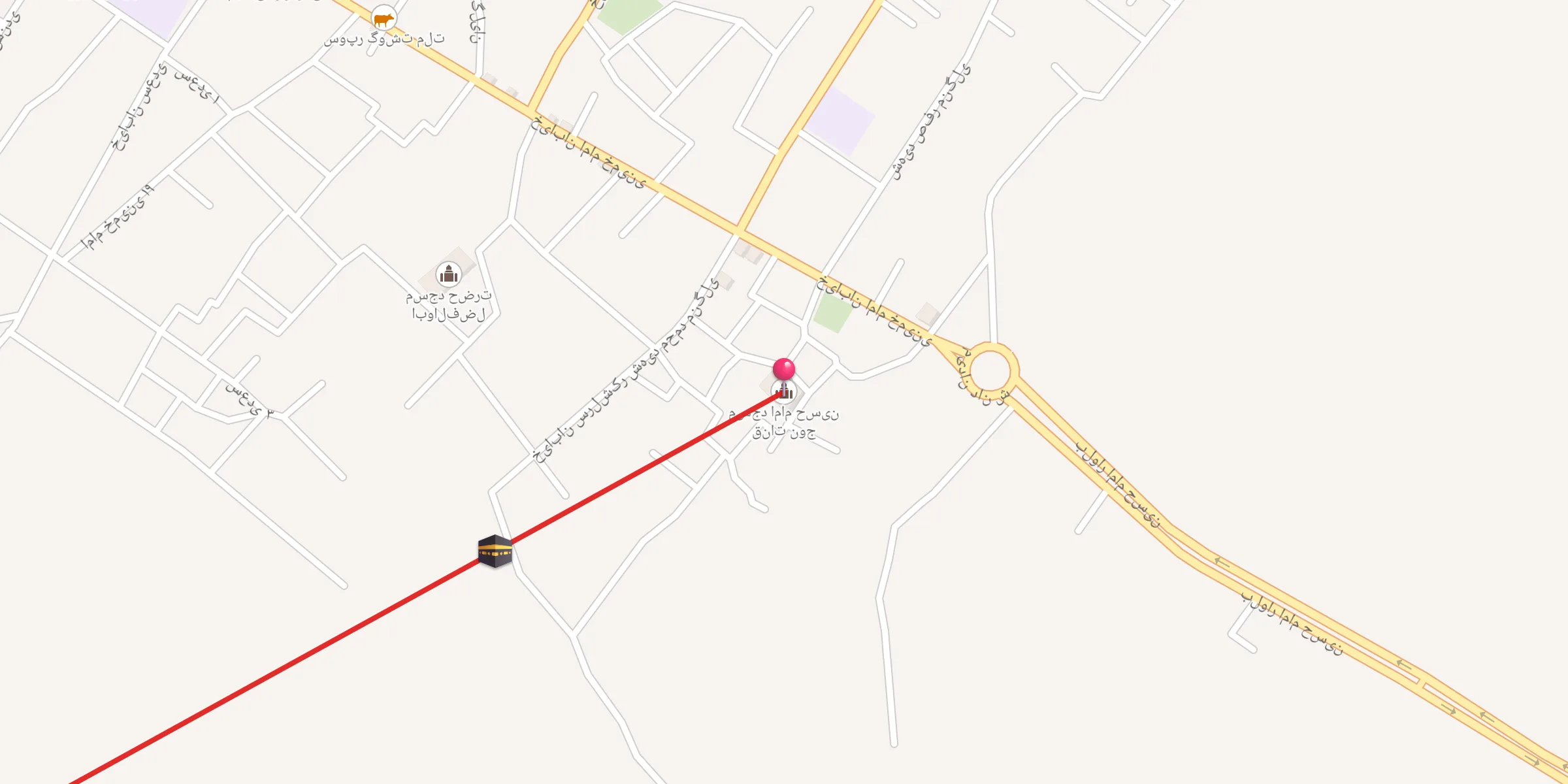 Carte de localisation : مسجد امام حسین قنات نوج