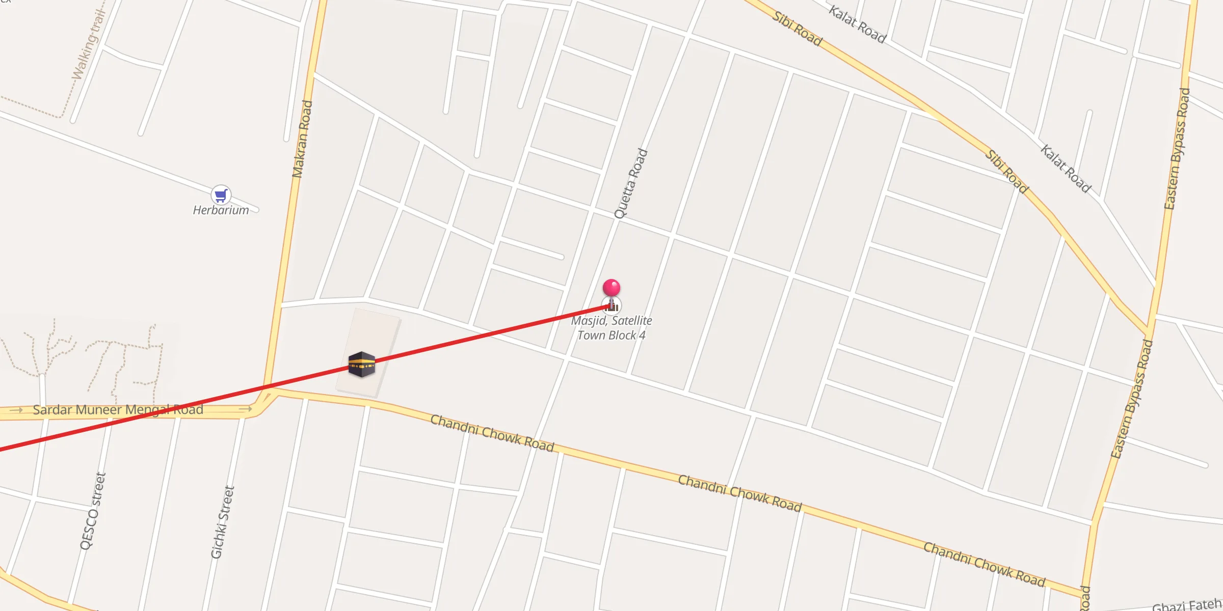 Carte de localisation : Masjid, Satellite Town Block 4