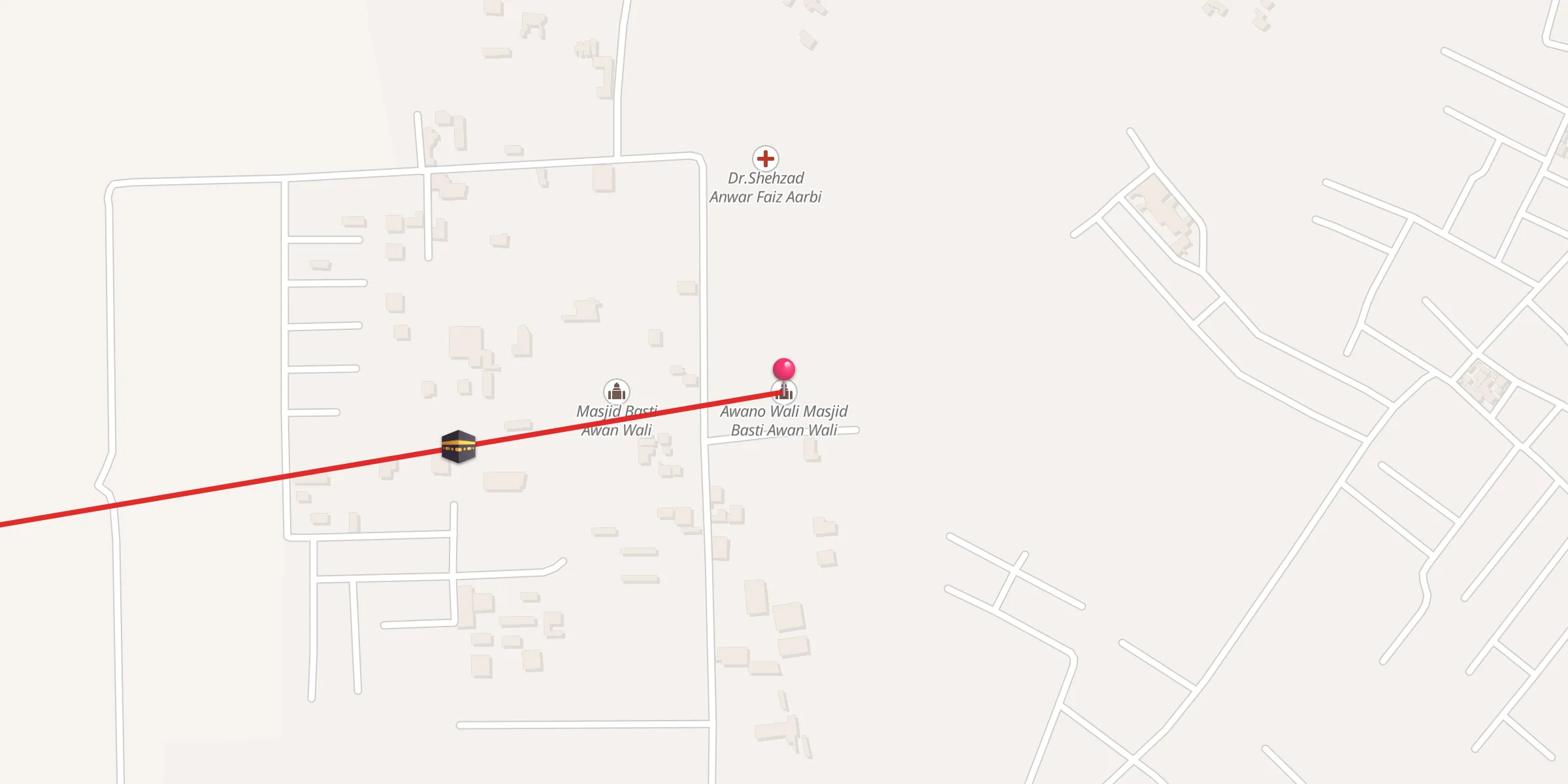 Carte de localisation : Awano Wali Masjid Basti Awan Wali