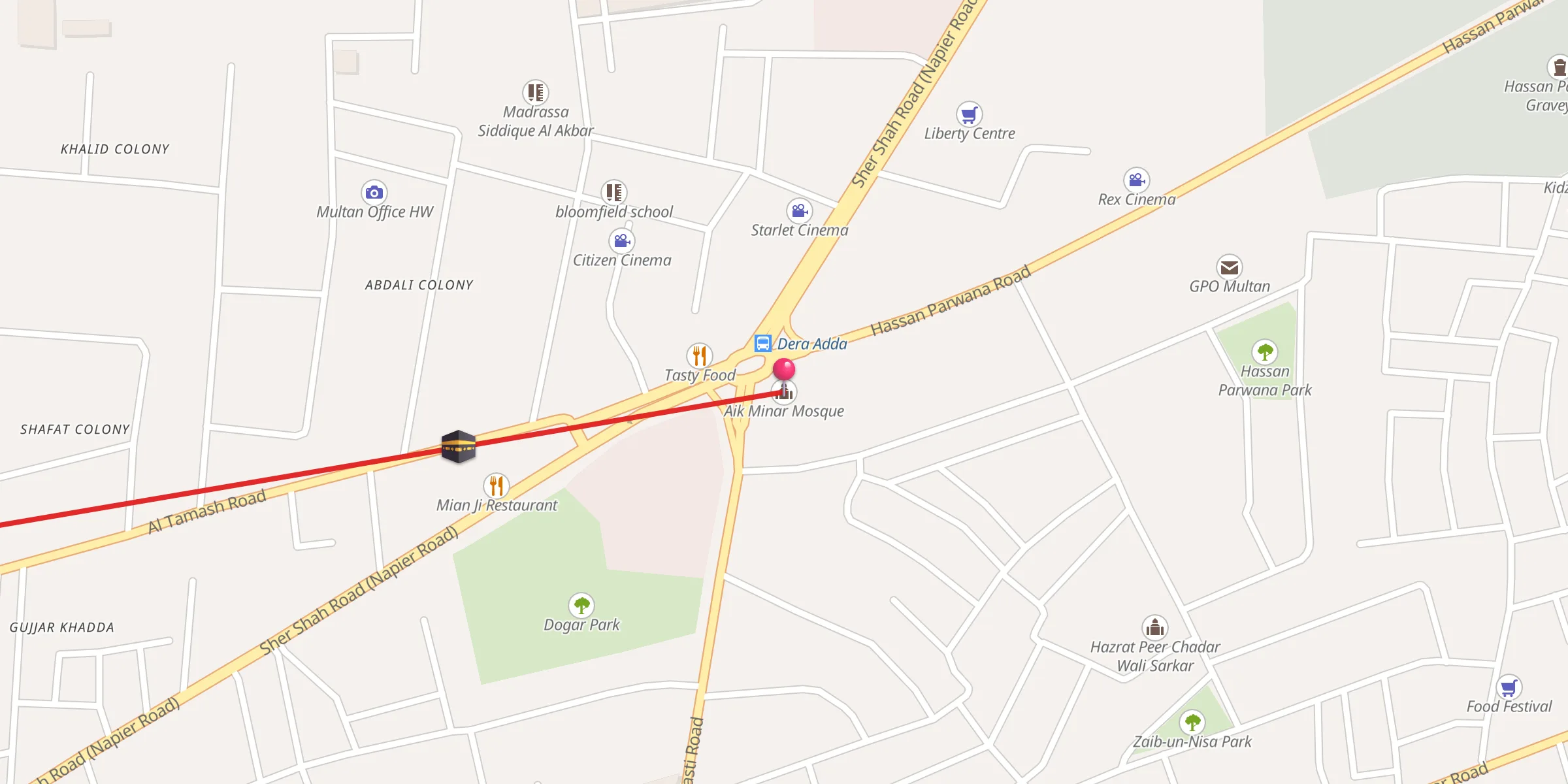 Carte de localisation : Aik Minar Mosque