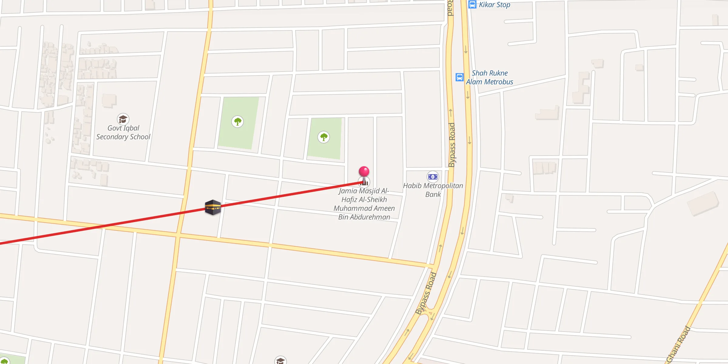 Carte de localisation : Jamia Masjid Al-Hafiz Al-Sheikh Muhammad Ameen Bin Abdurehman