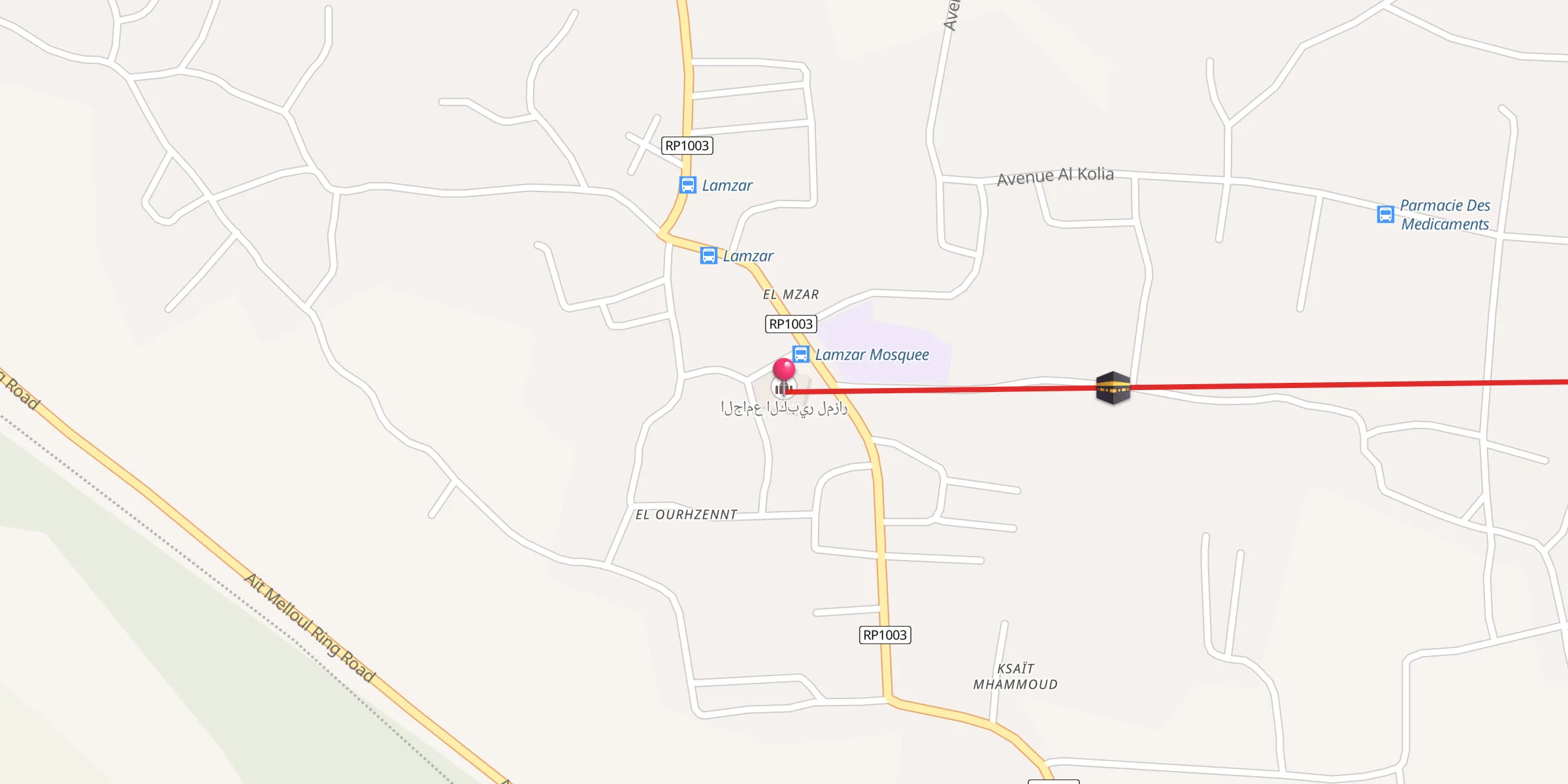 Carte de localisation : الجامع الكبير لمزار
