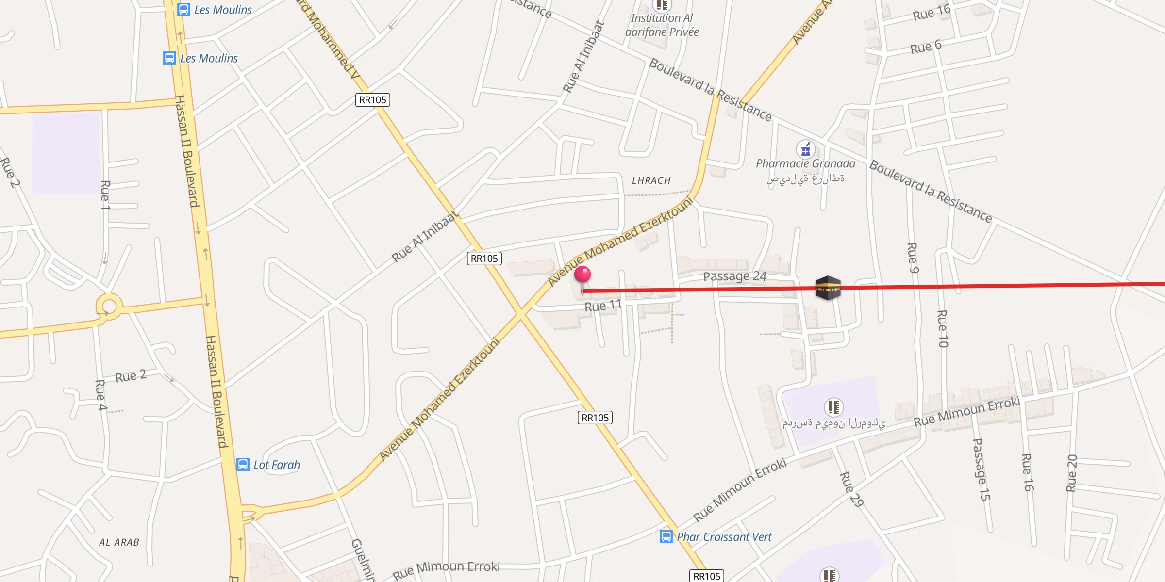 Carte de localisation : مسجد الصحابة
