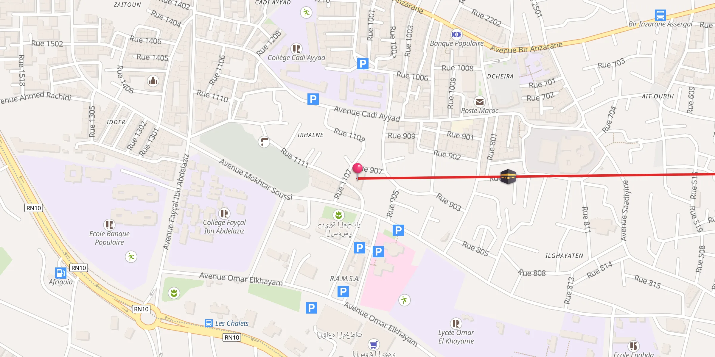 Carte de localisation : Mosquée Irhalne مسجد ارحالن