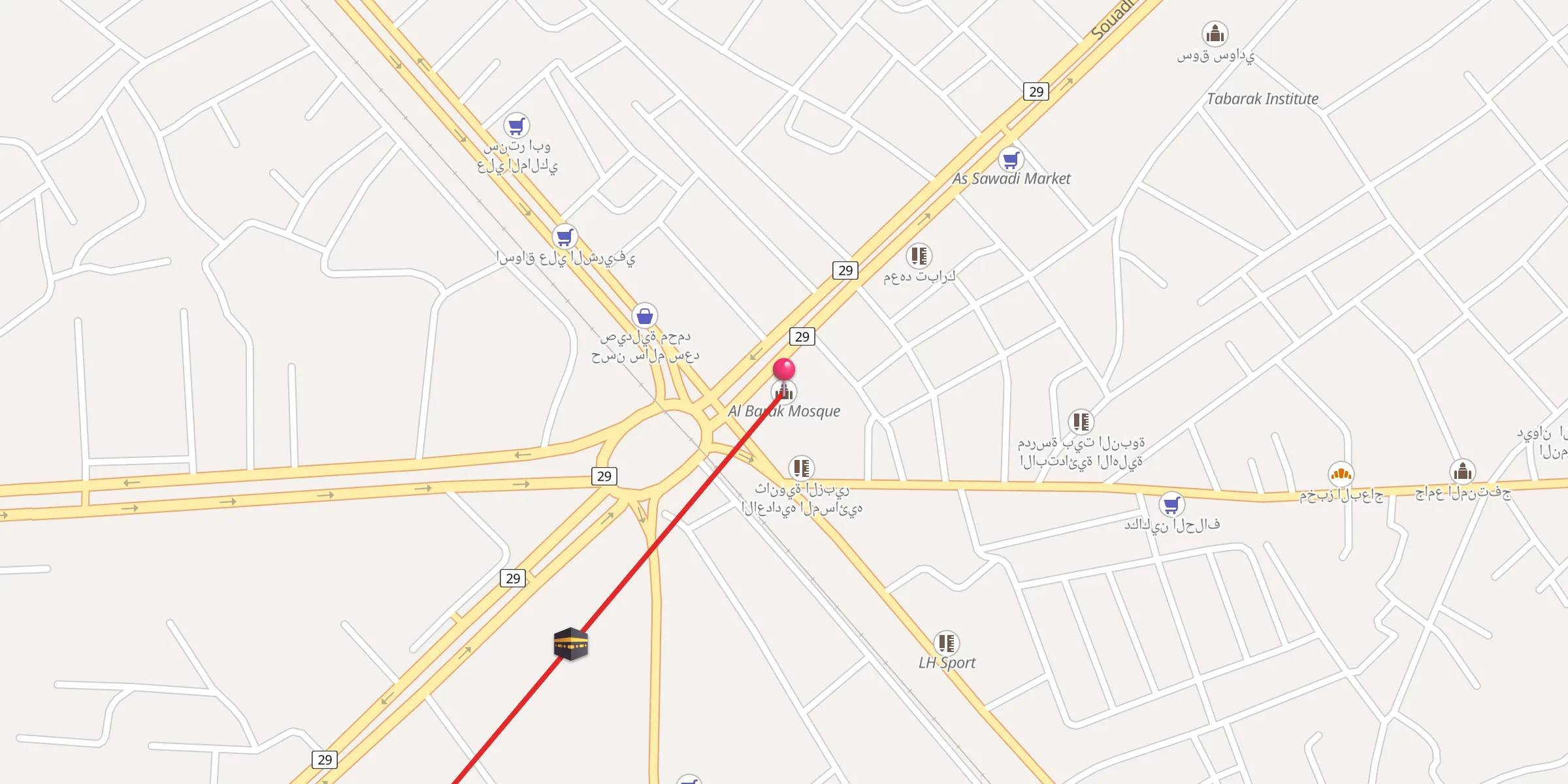 Carte de localisation : جامع البراك