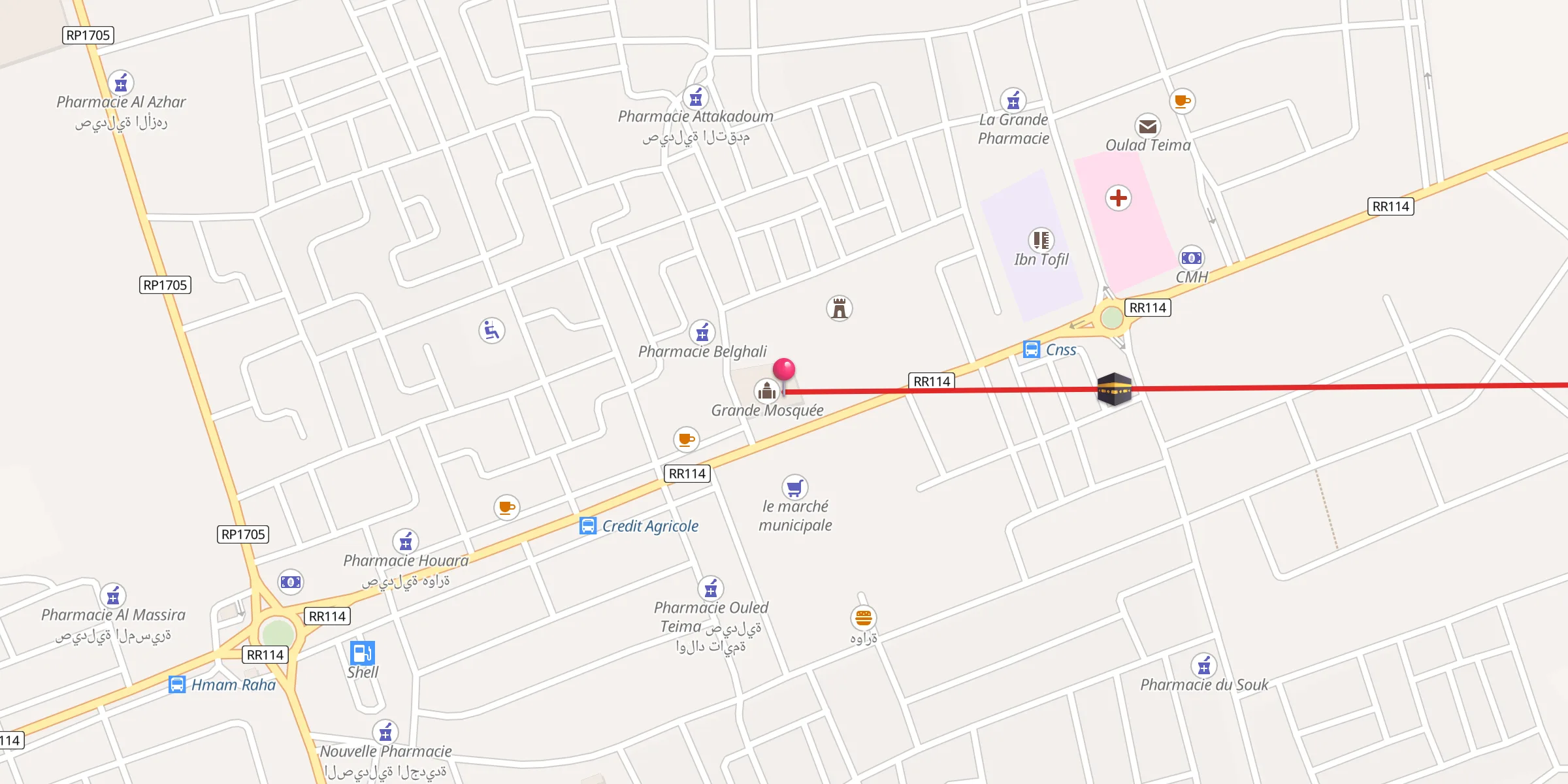 Carte de localisation : mosquée mohammed 5