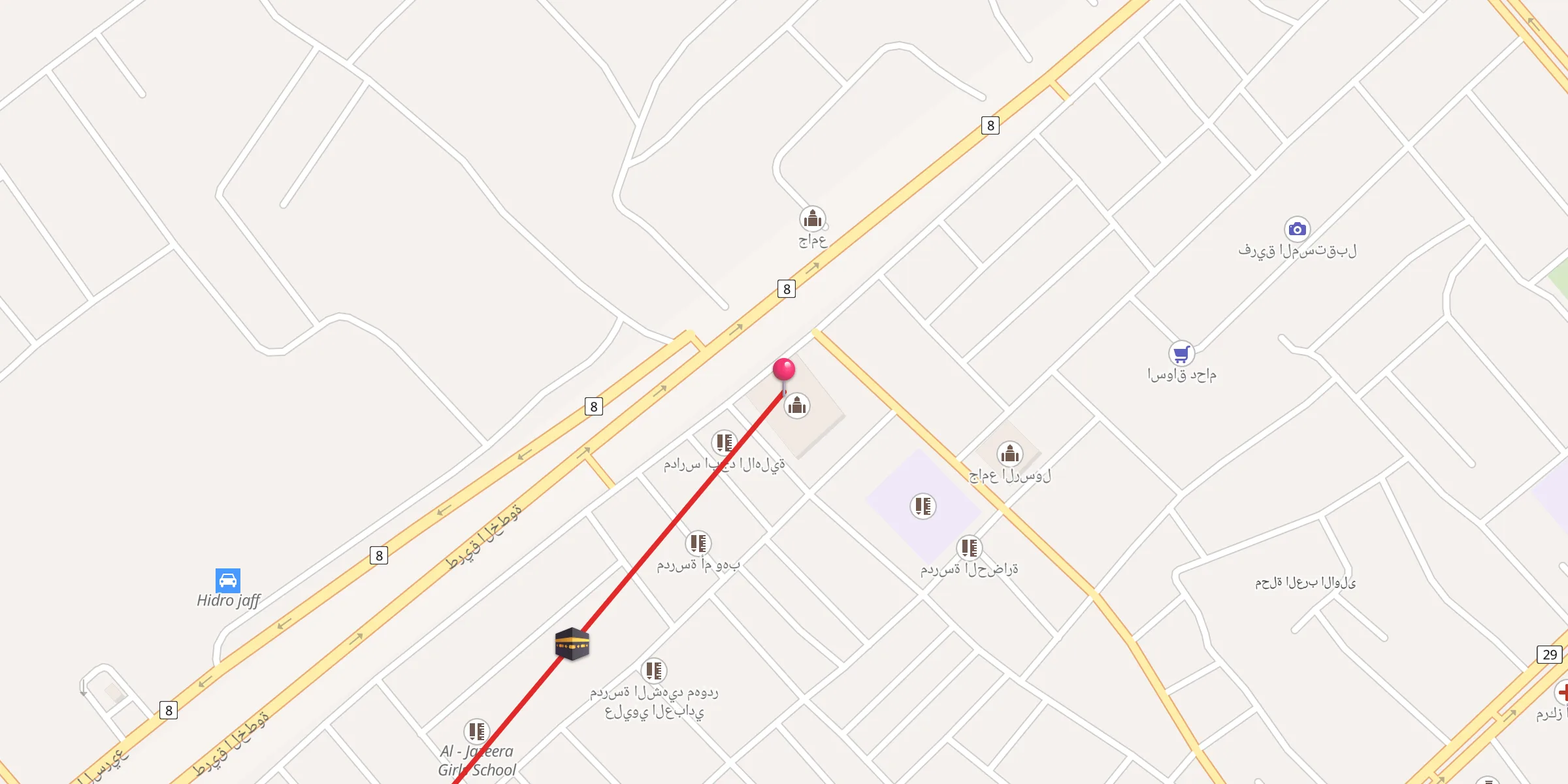 Carte de localisation : جامع علي ابن الحسين