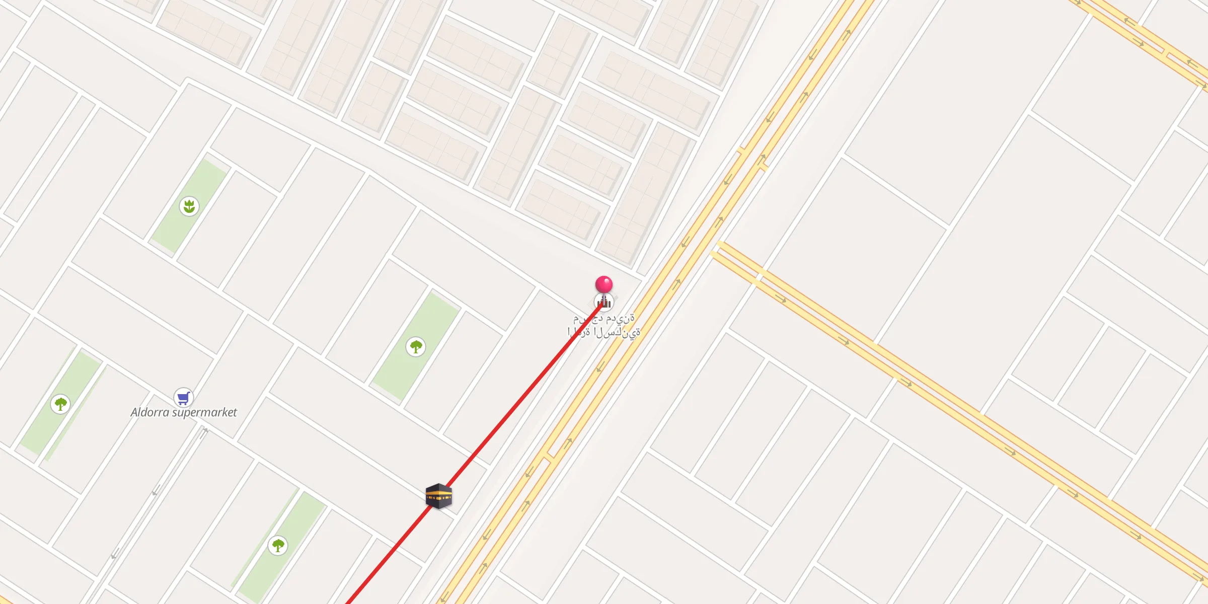 Carte de localisation : مسجد مدينة الدرة السكنية
