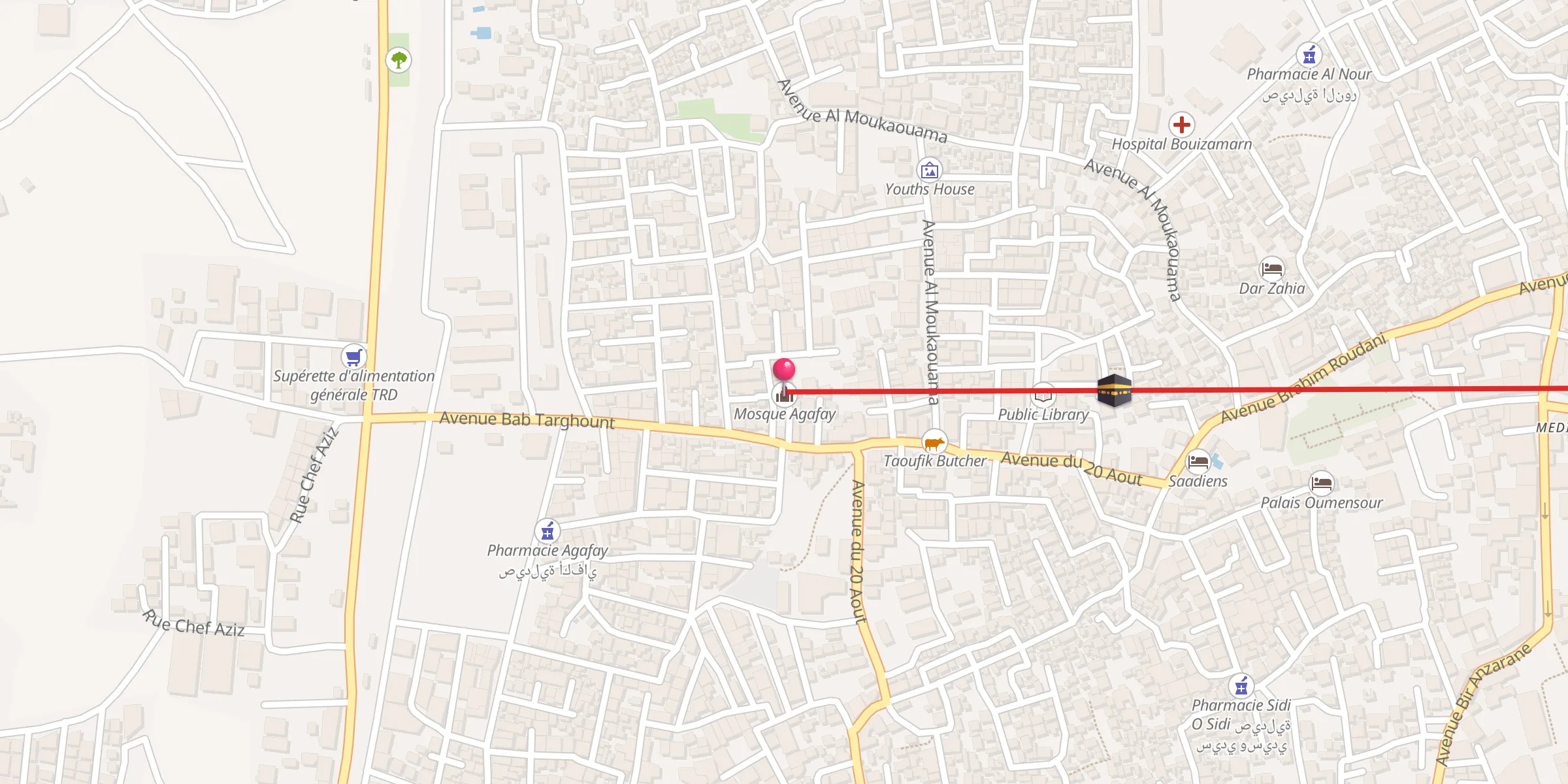 Carte de localisation : Mosque Agafay