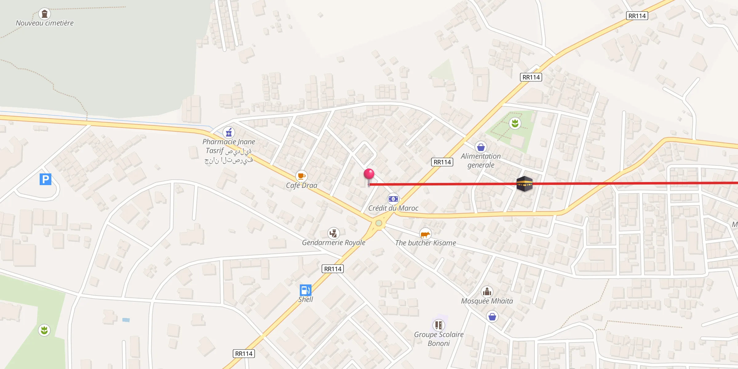 Carte de localisation : Mosquée Ennour