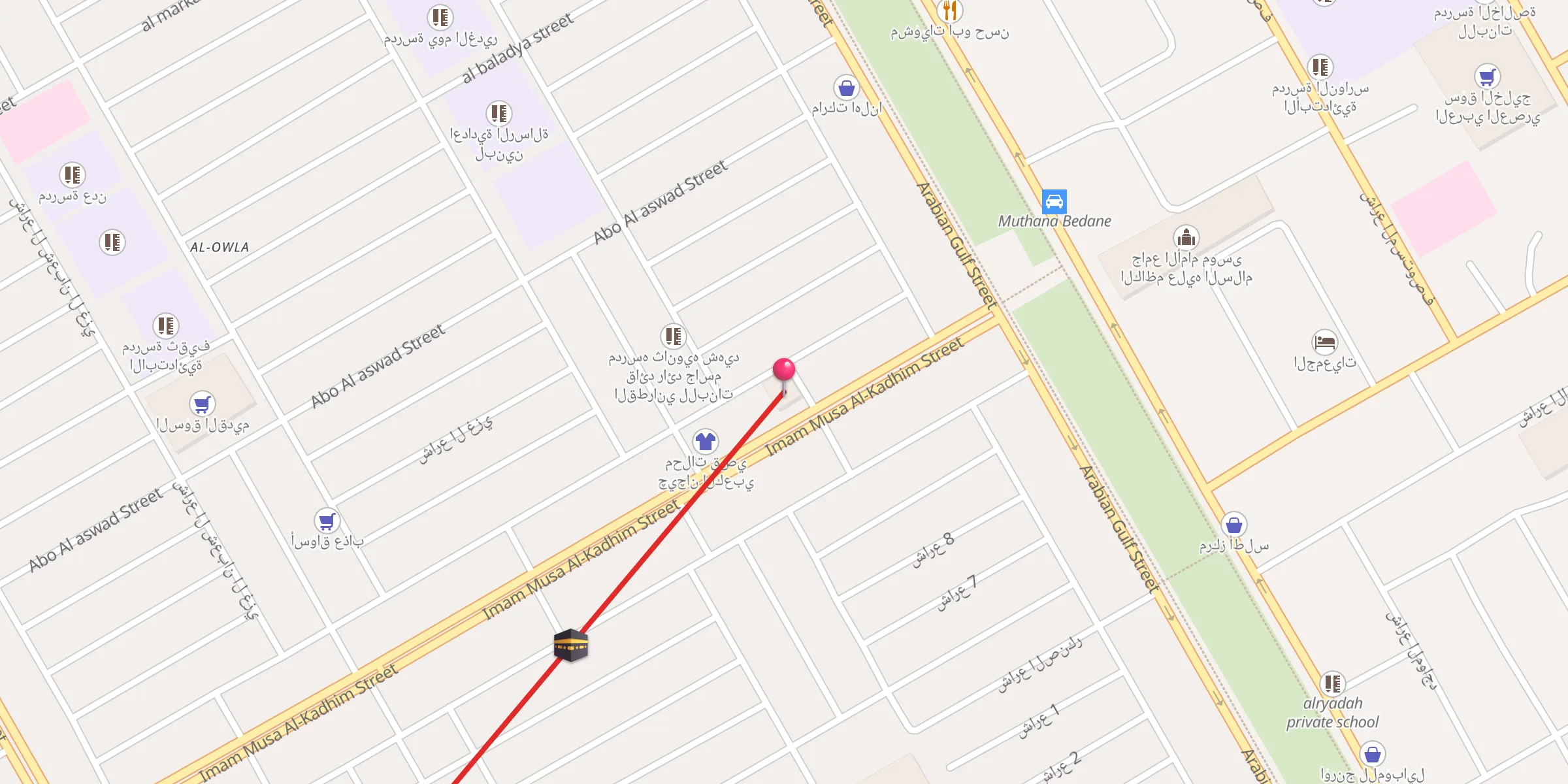 Carte de localisation : جامع الامام موسى الكاظم القديم