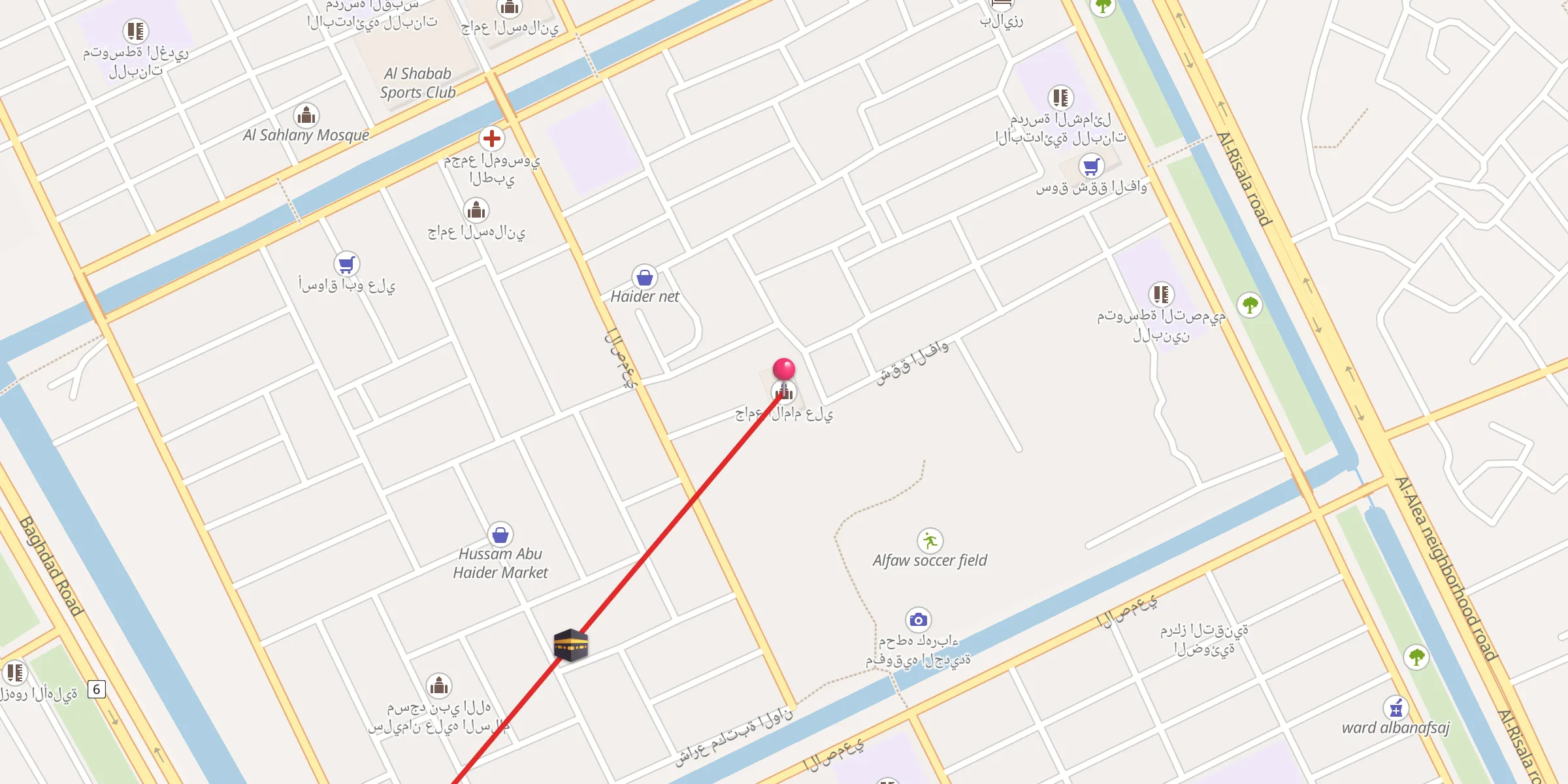 Carte de localisation : جامع الامام علي