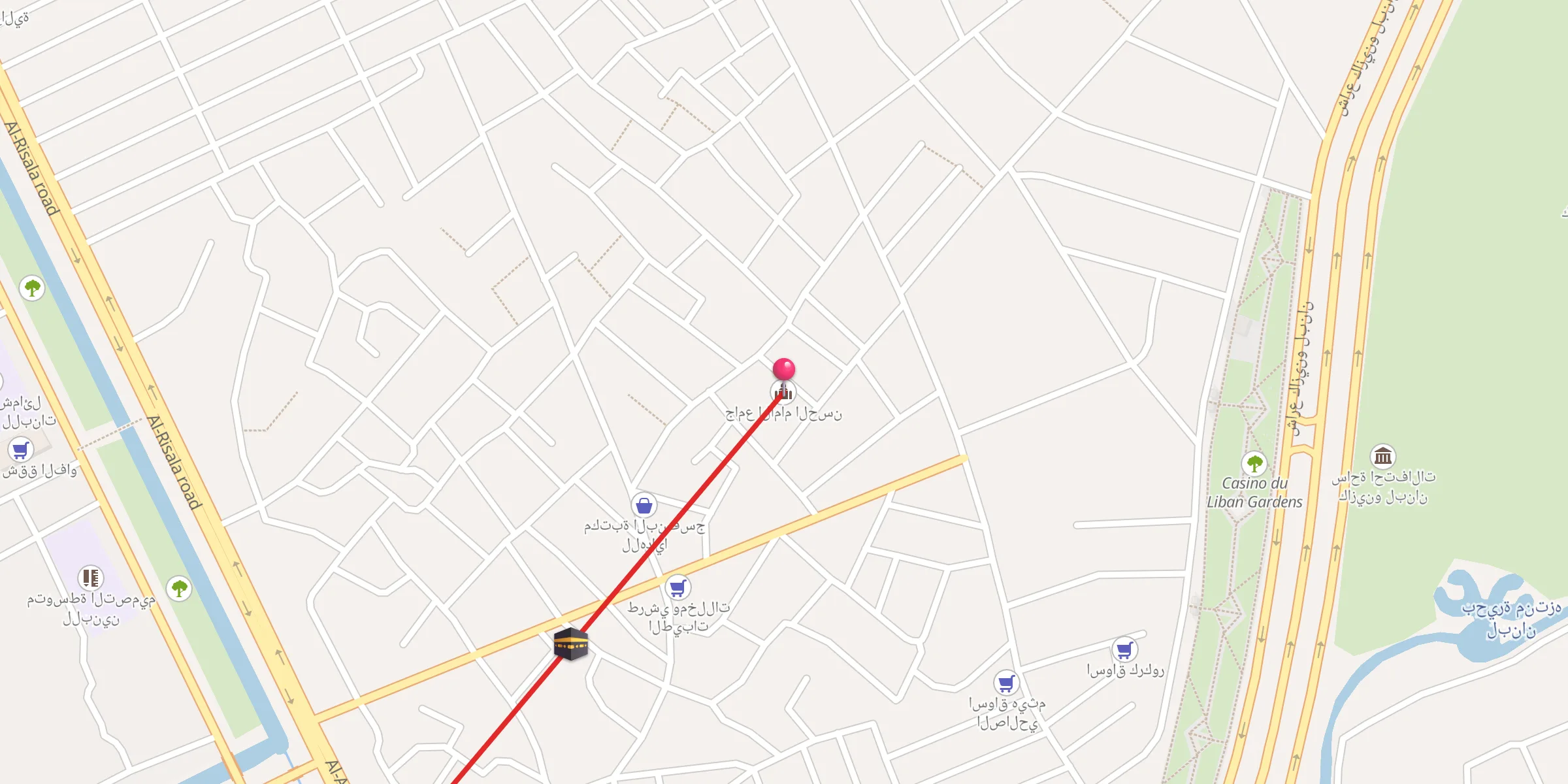 Carte de localisation : جامع الامام الحسن