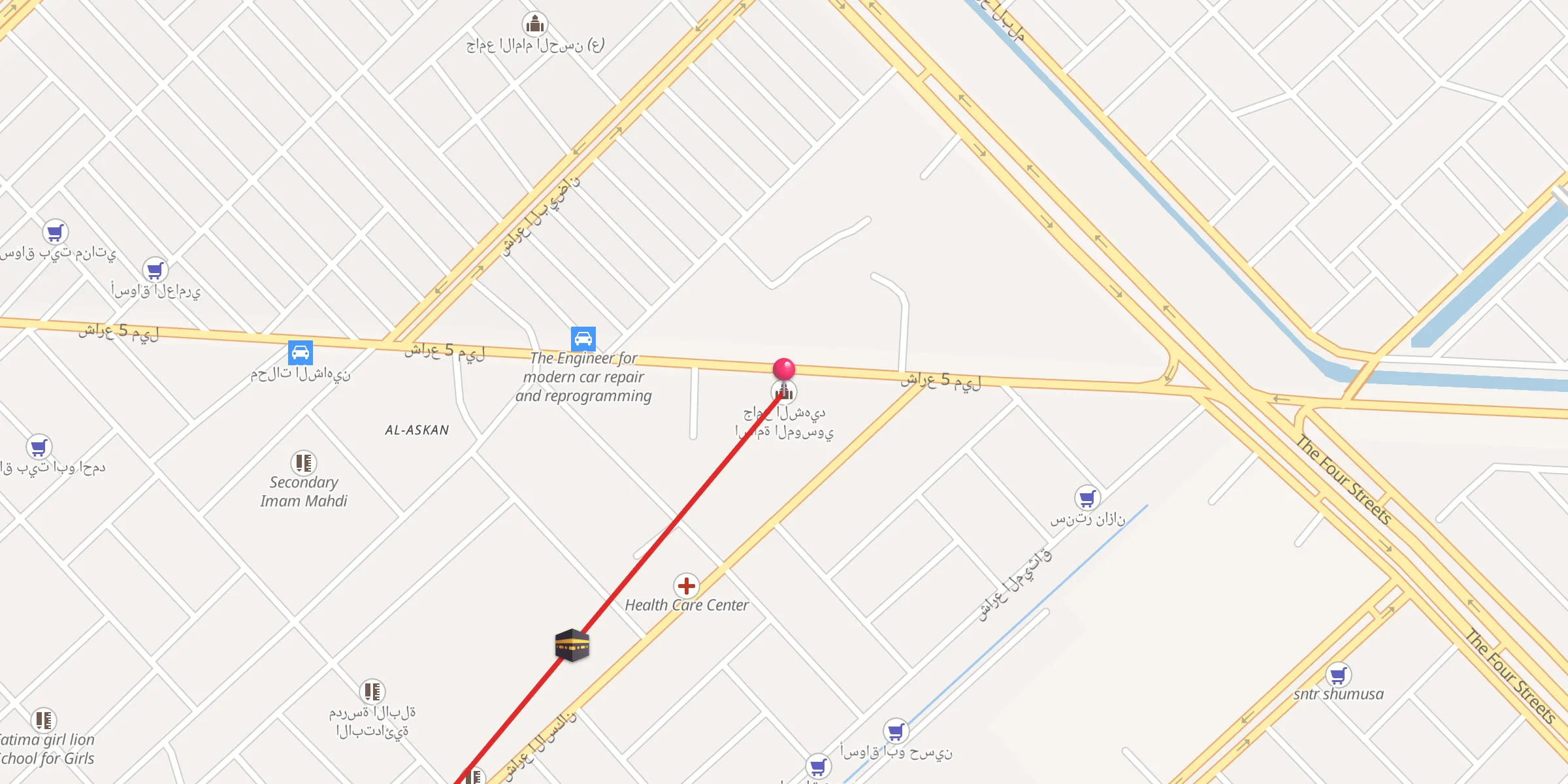 Carte de localisation : جامع الشهيد اسامة الموسوي