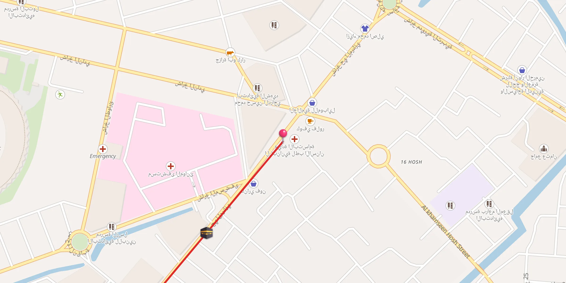 Carte de localisation : مصلى خمسين حوش