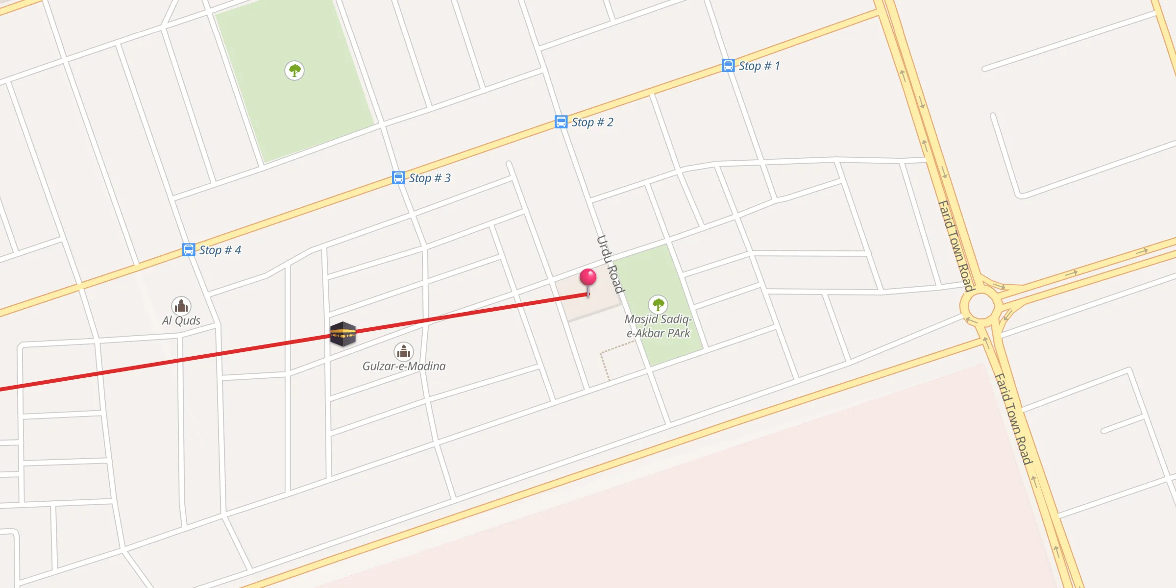 Carte de localisation : Masjid Sadiq-e-Akbar