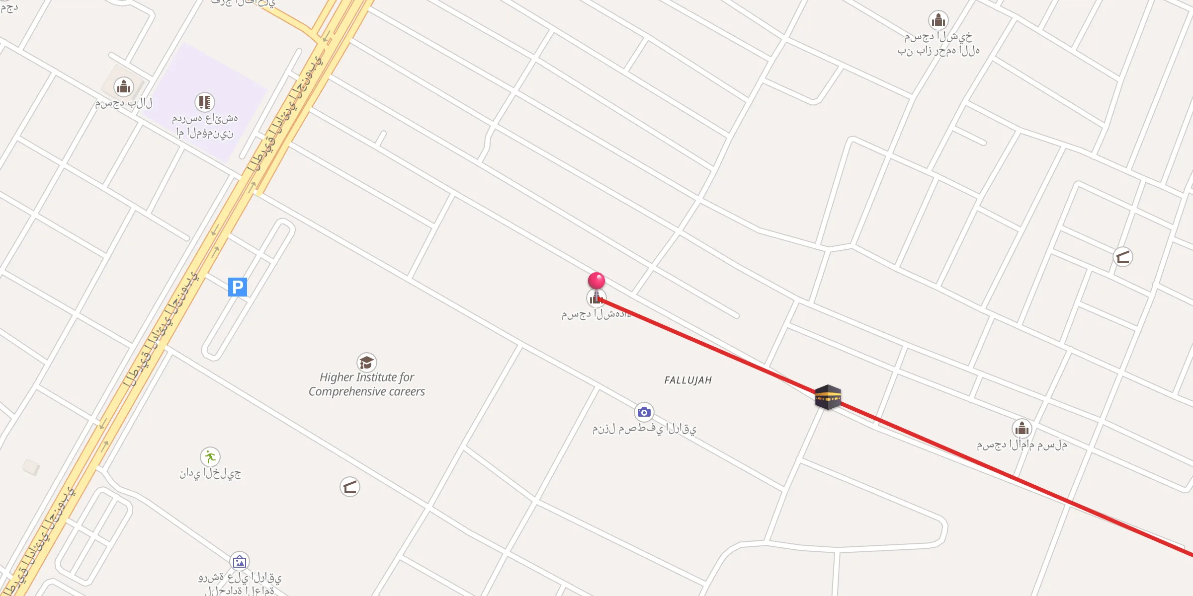 Carte de localisation : مسجد الشهداء