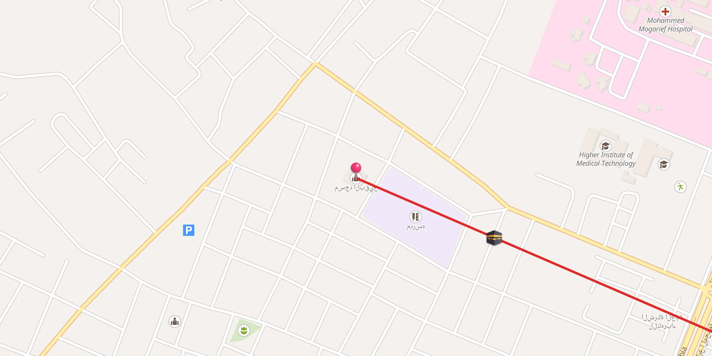 Carte de localisation : مسجد البقيع