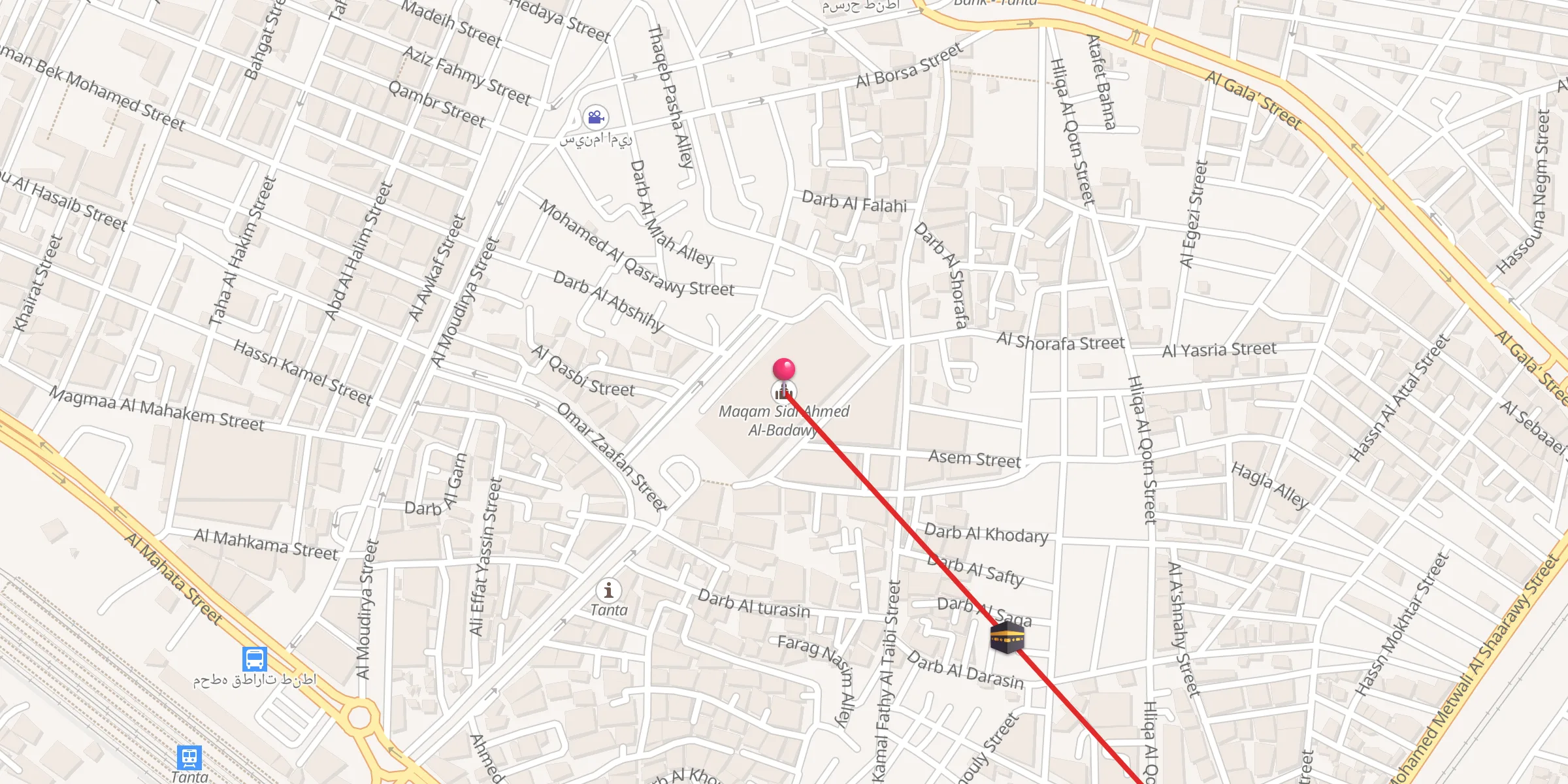 Carte de localisation : مقام سيدي احمد البدوي