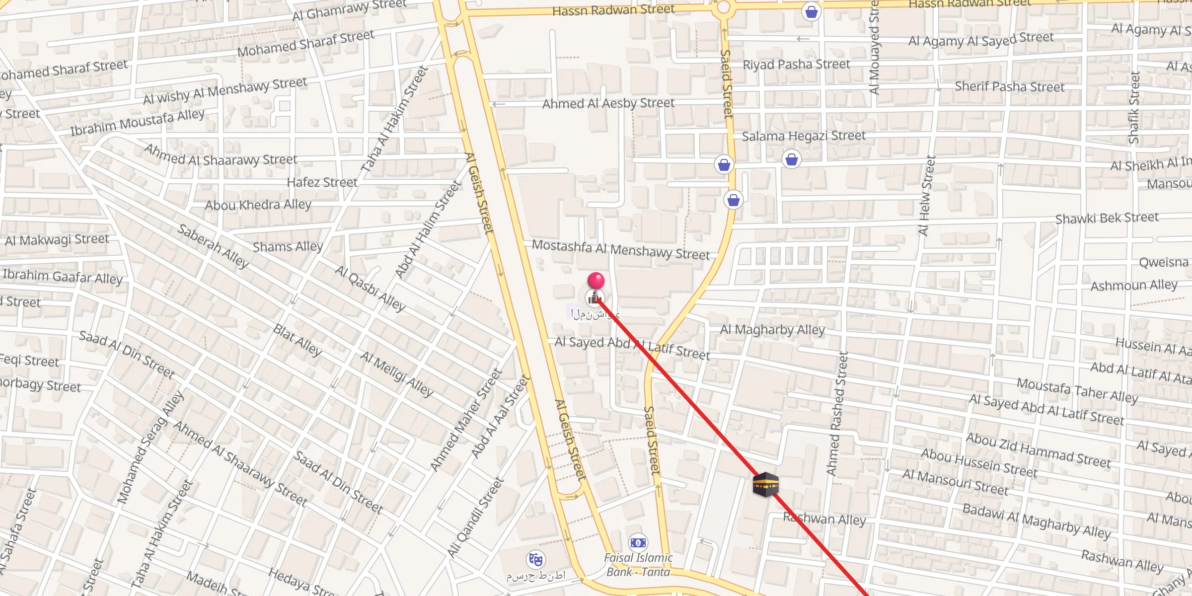 Carte de localisation : المنشاوي