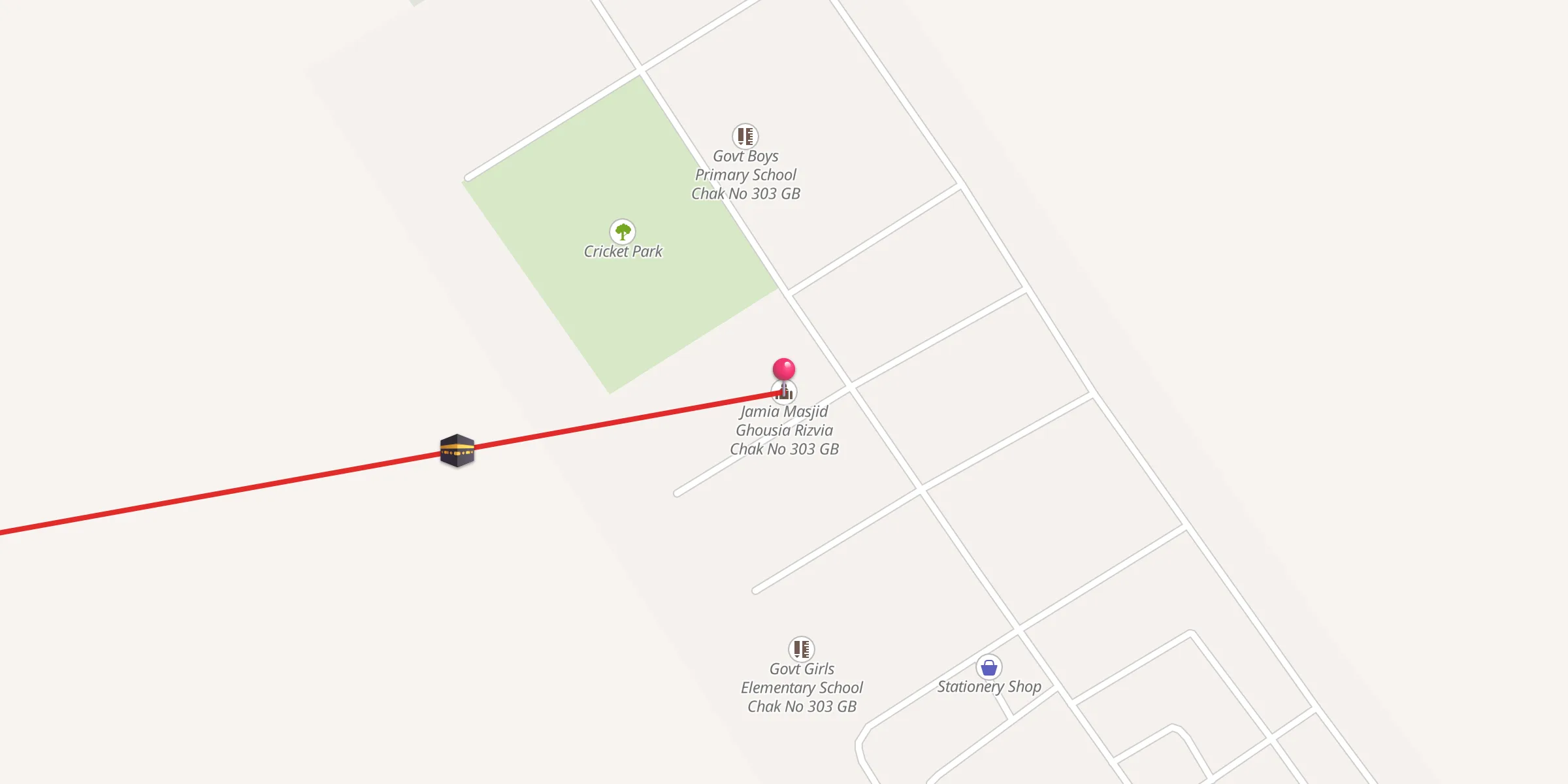 Carte de localisation : جامعہ مسجد غوثیہ رضویہ چک نمبر 303 گ ب