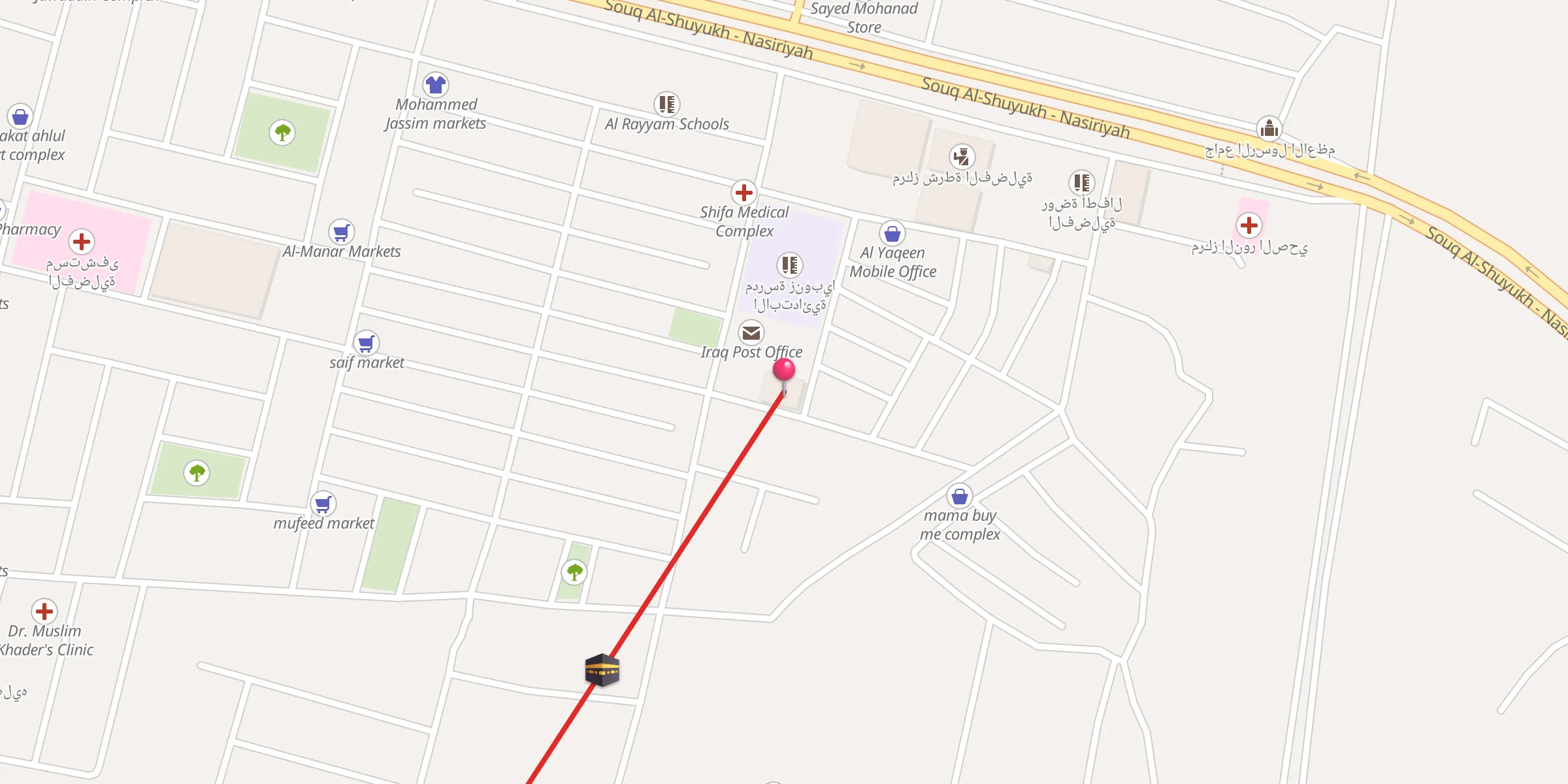 Carte de localisation : جامع الامام علي