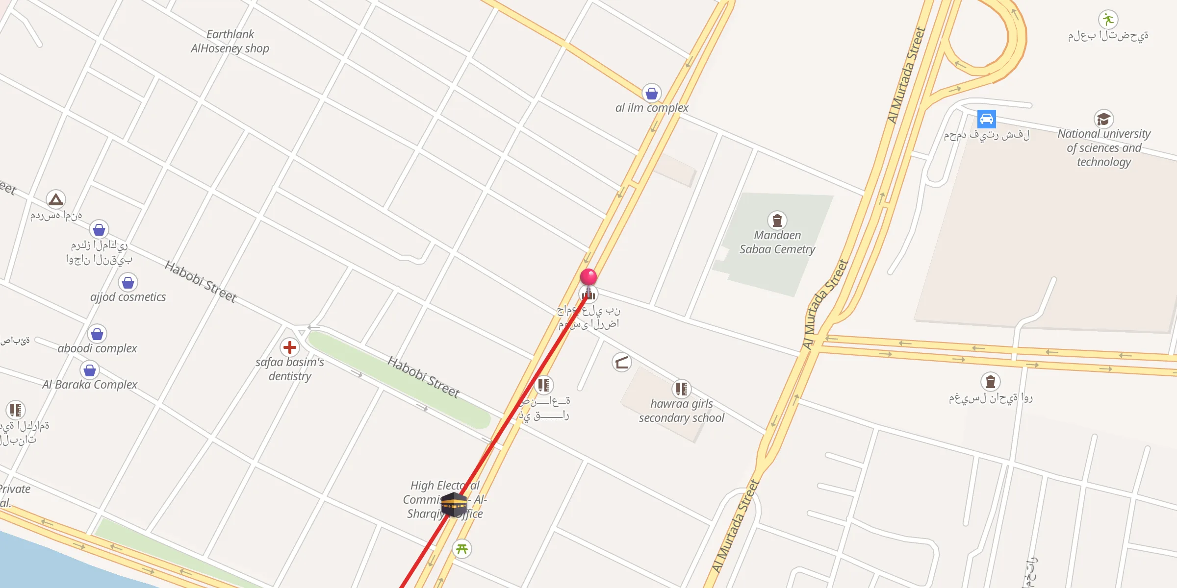Carte de localisation : جامع علي بن موسى الرضا