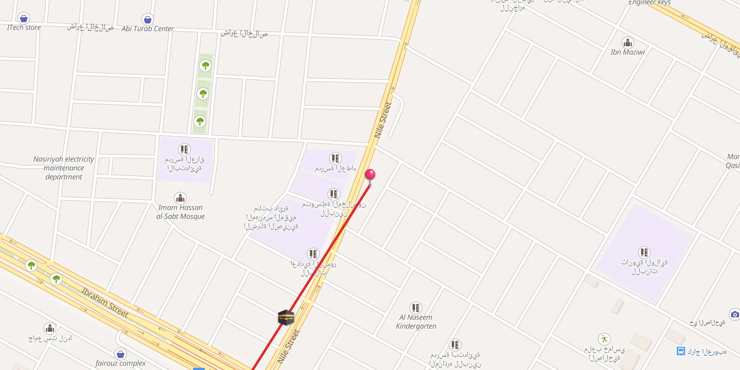 Carte de localisation : جامع صاحب الزمان ع