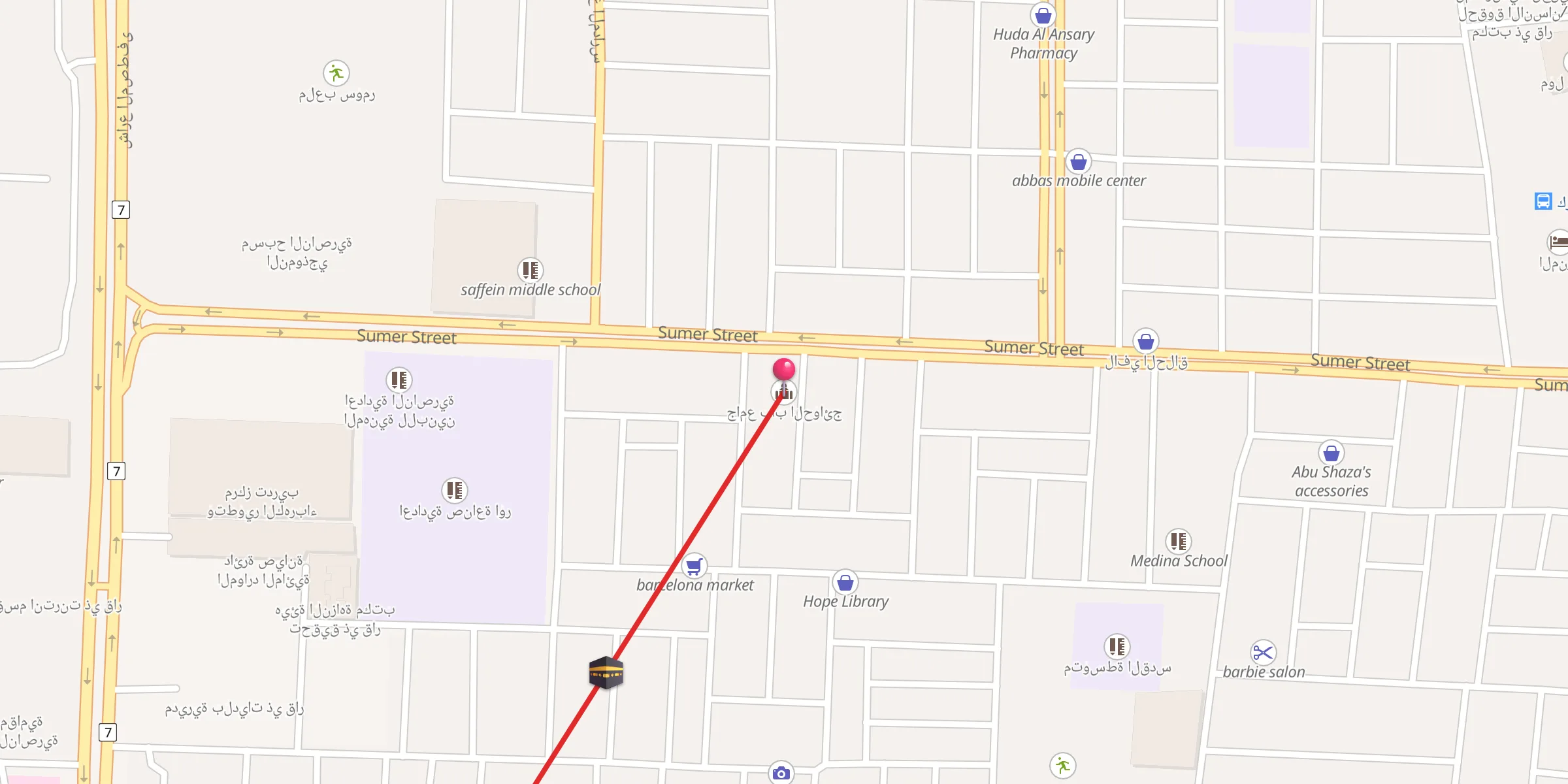 Carte de localisation : جامع باب الحوائج