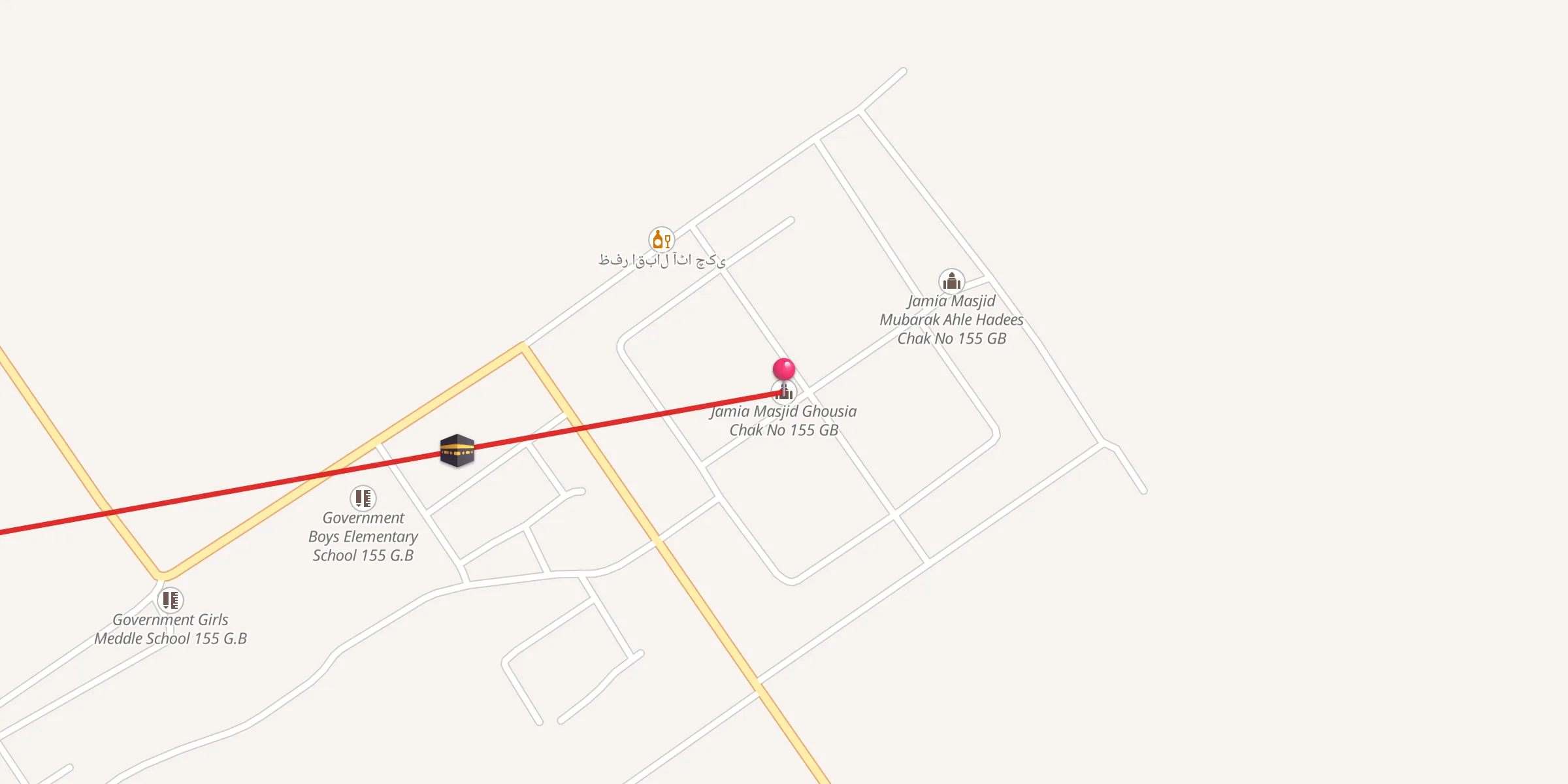 Carte de localisation : جامعہ مسجد غوثیہ چک نمبر 155 گ ب