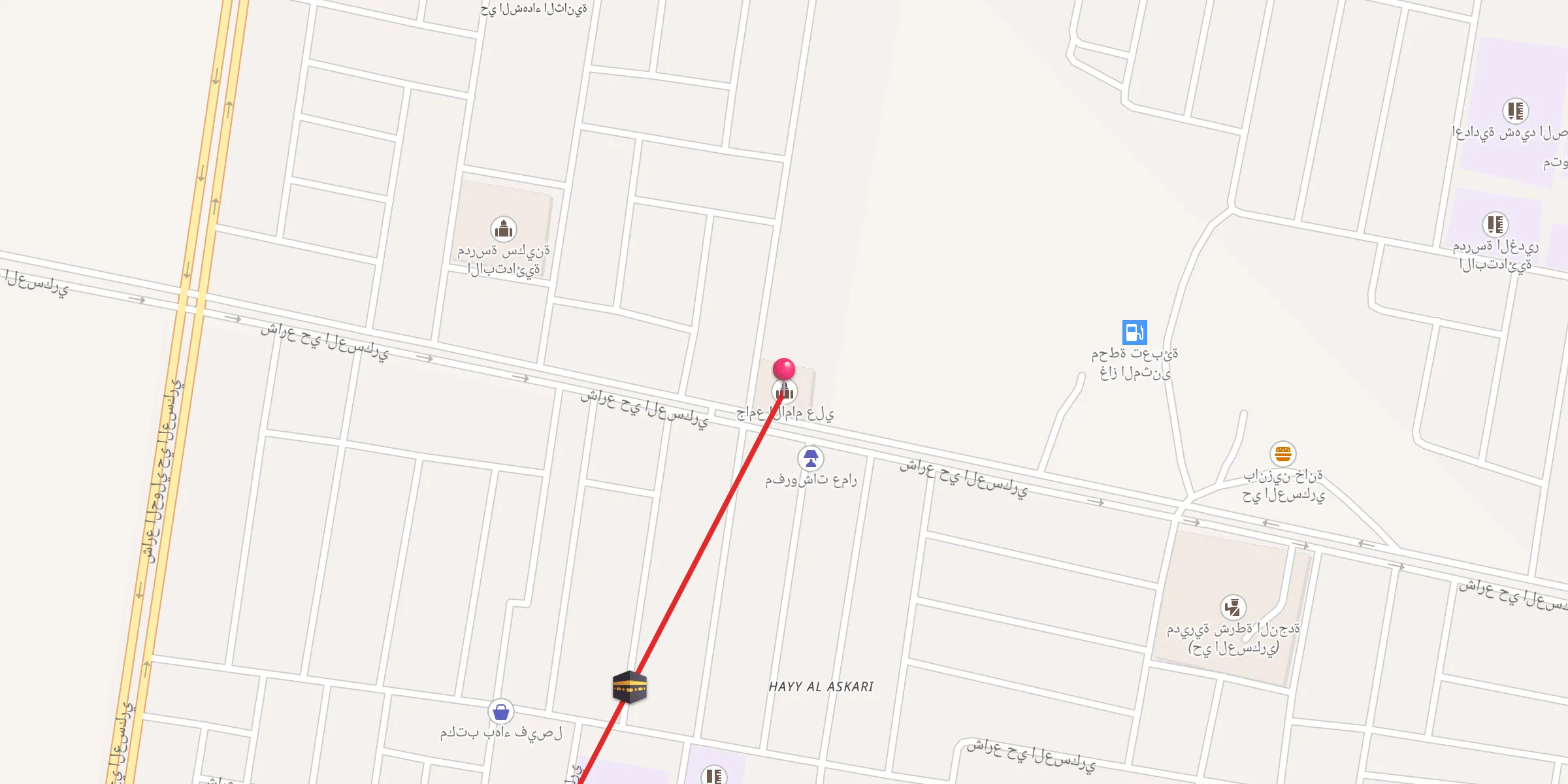 Carte de localisation : جامع الامام علي