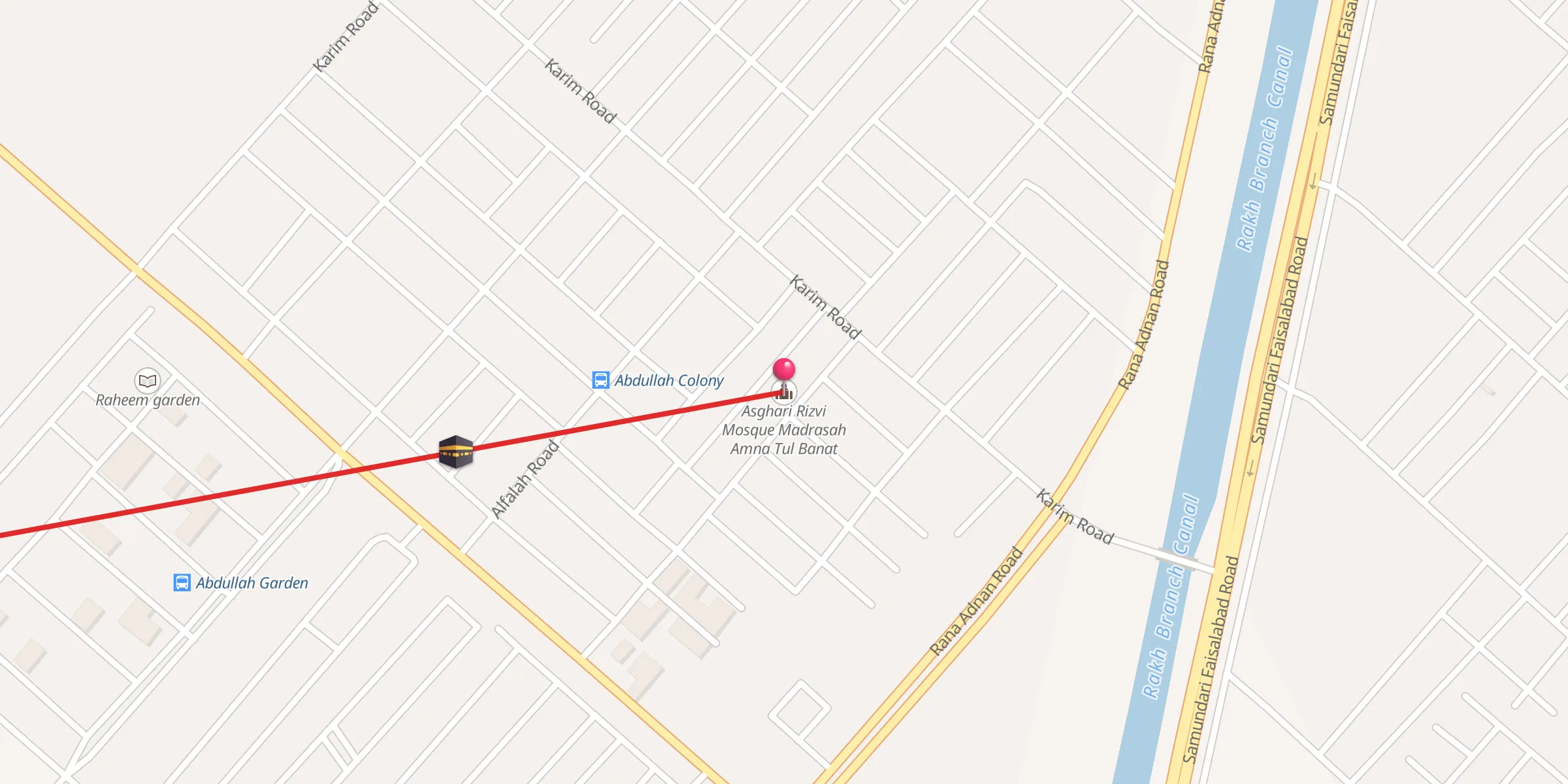 Carte de localisation : Asghari Rizvi Mosque Madrasah Amna Tul Banat