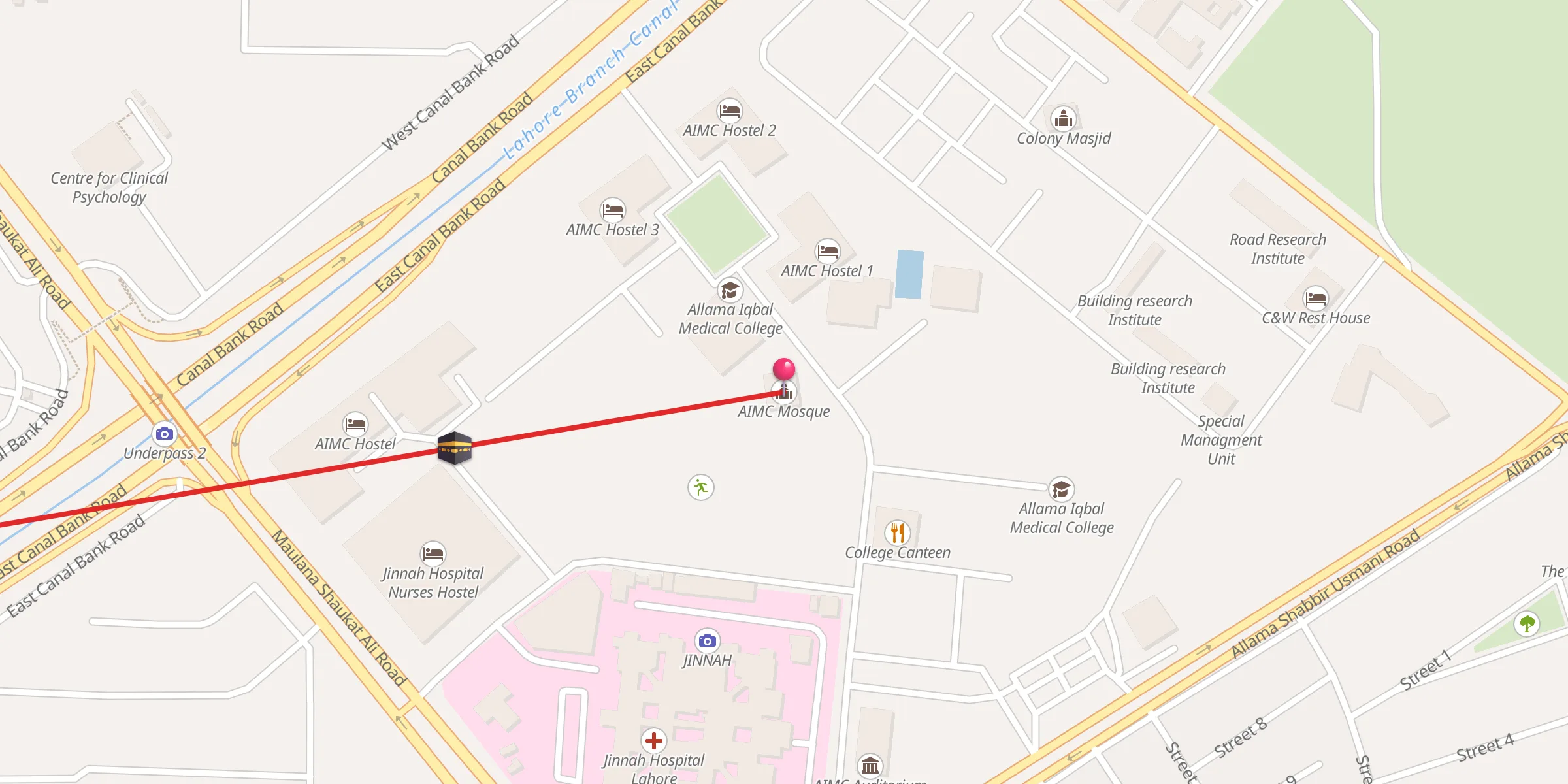 Carte de localisation : AIMC Mosque