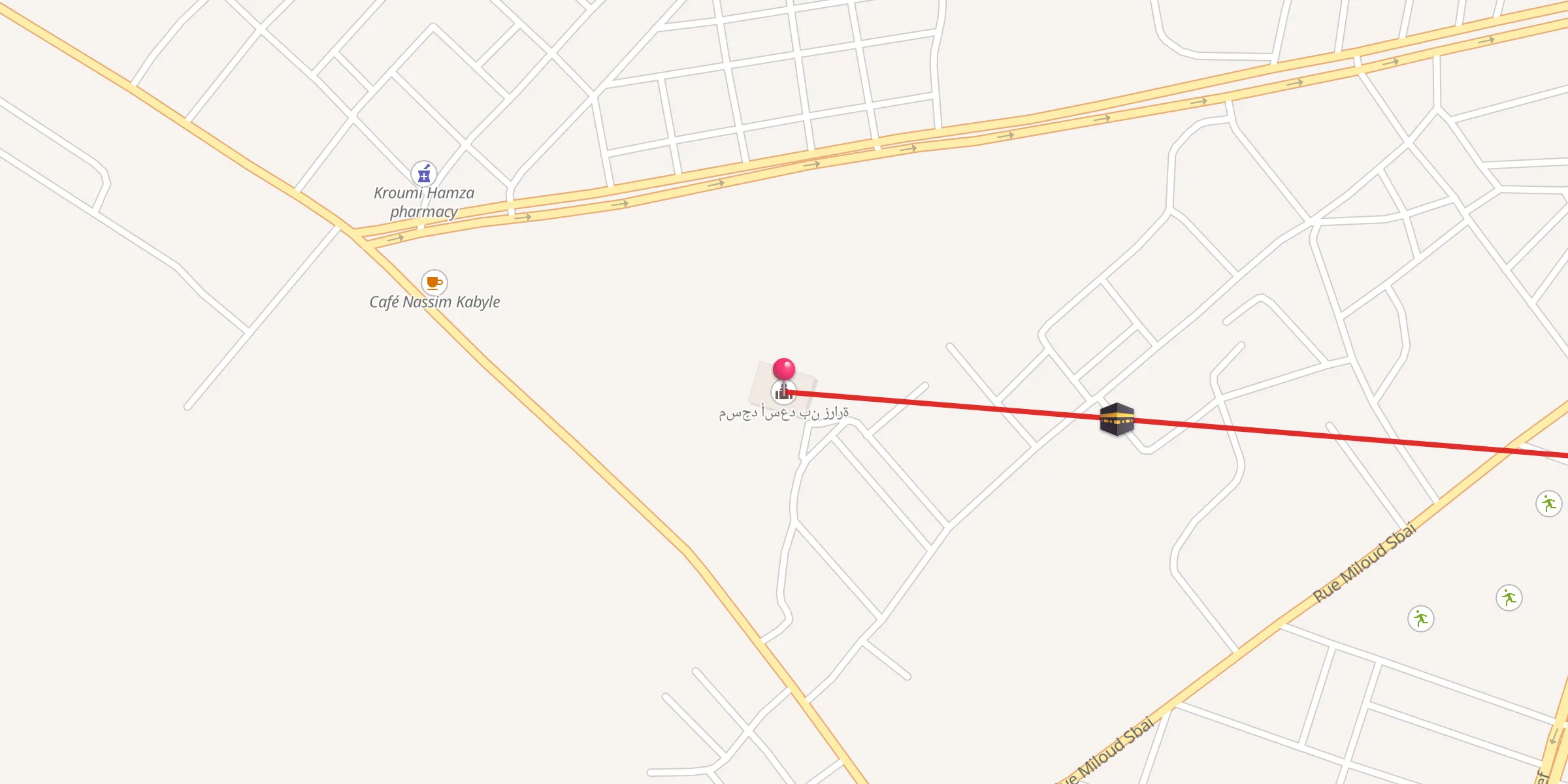 Carte de localisation : مسجد أسعد بن زرارة