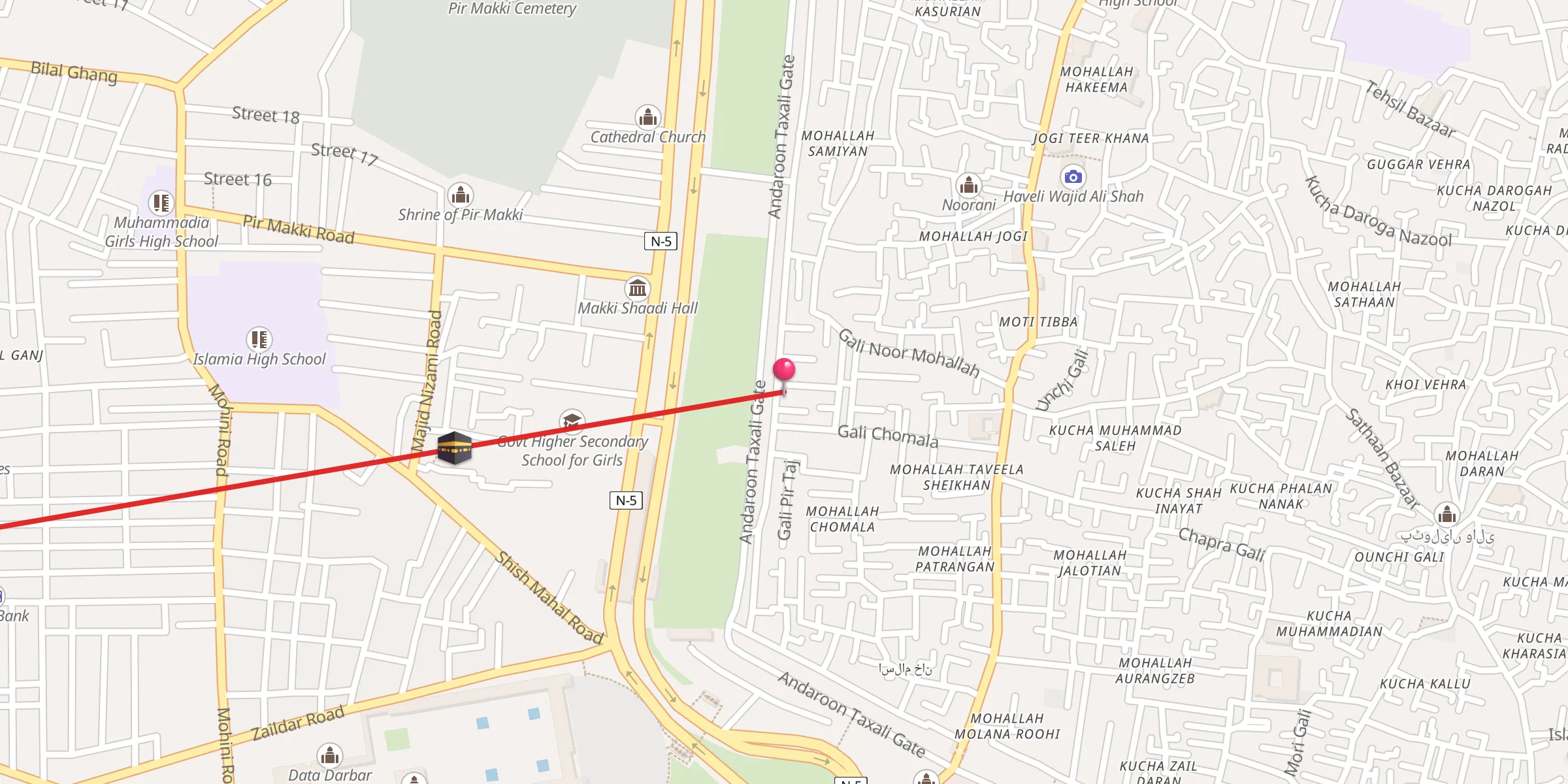 Carte de localisation : Al-Mujahid
