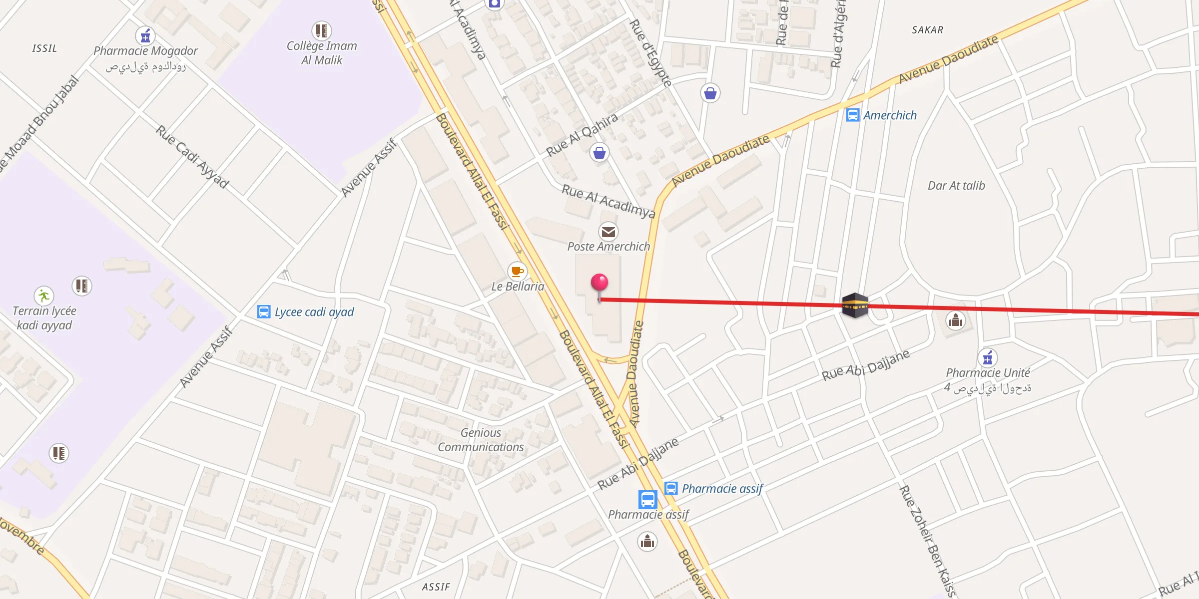 Carte de localisation : Mosquée Anouar