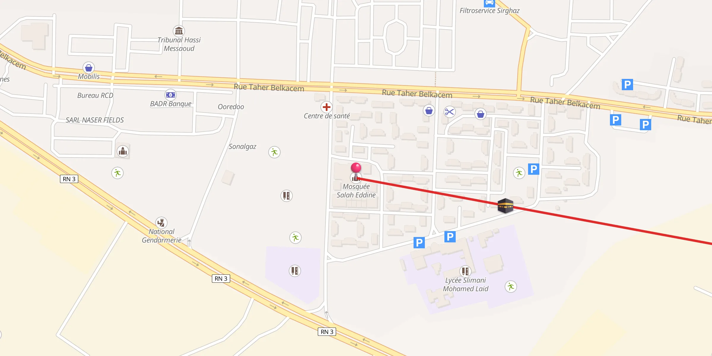Carte de localisation : Mosquée Salah Eddine مسجد صلاح الدين