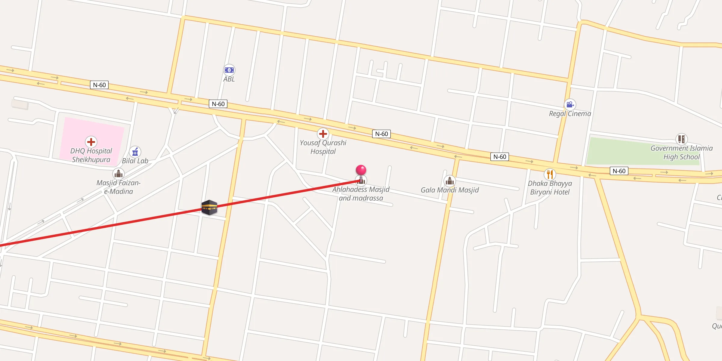 Carte de localisation : Ahlahadess Masjid and madrassa
