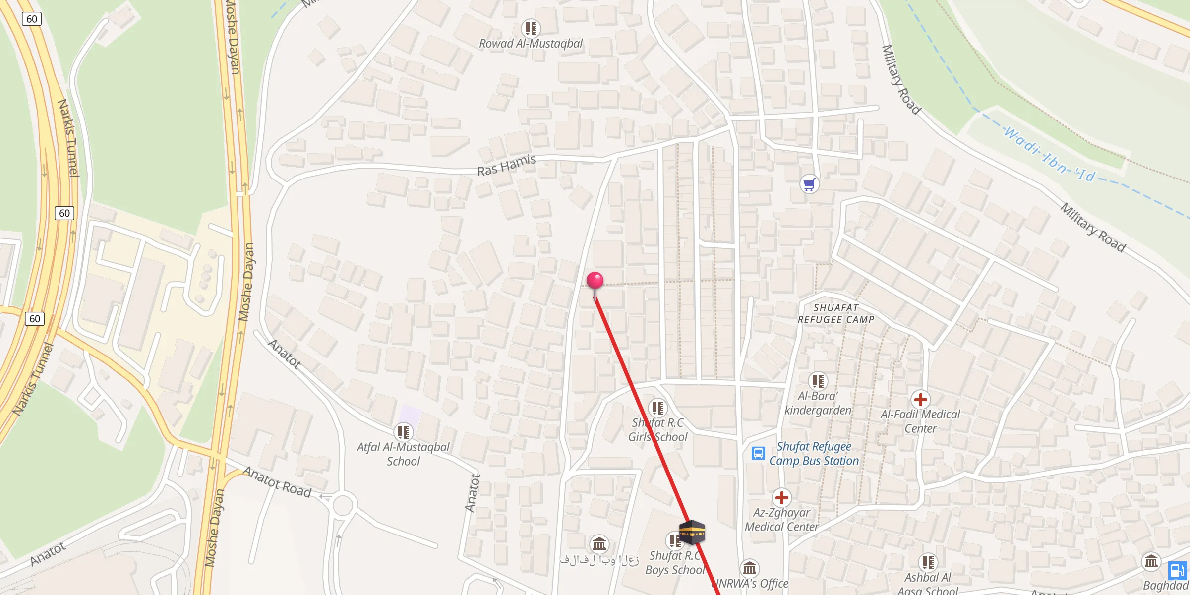 Carte de localisation : جامع الهدى
