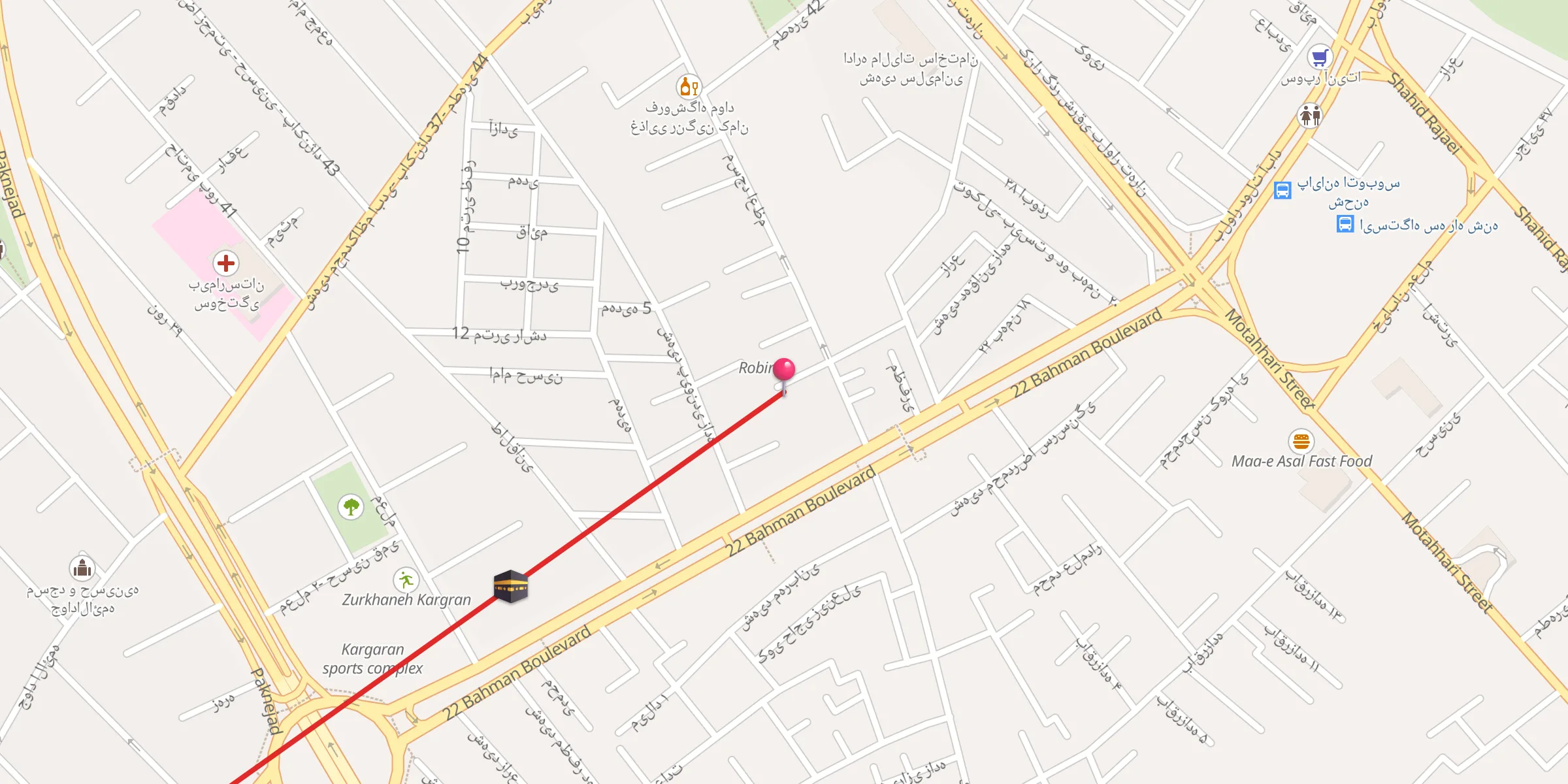 Carte de localisation : مسجد امام حسین