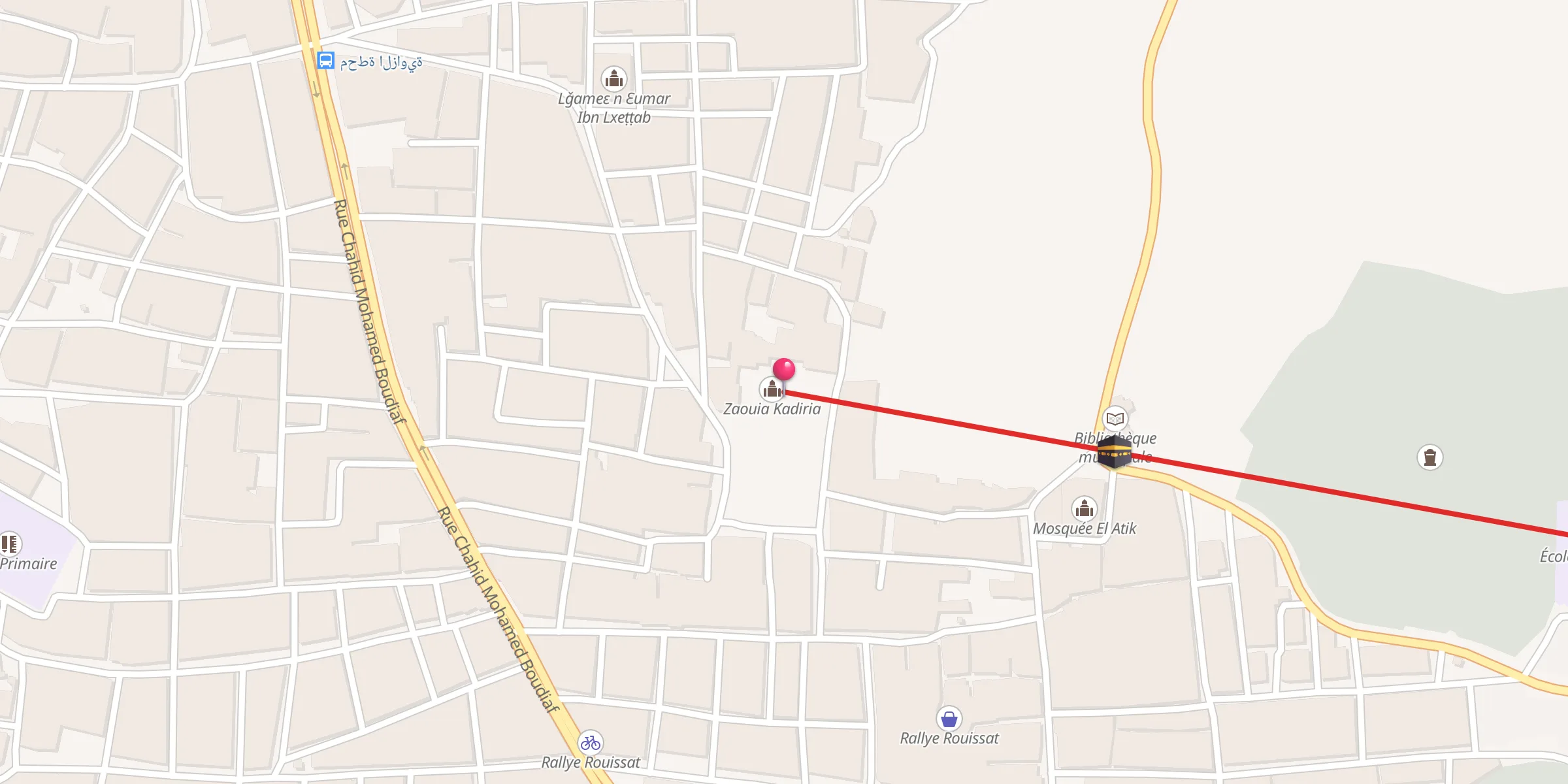 Carte de localisation : الزاوية القادرية