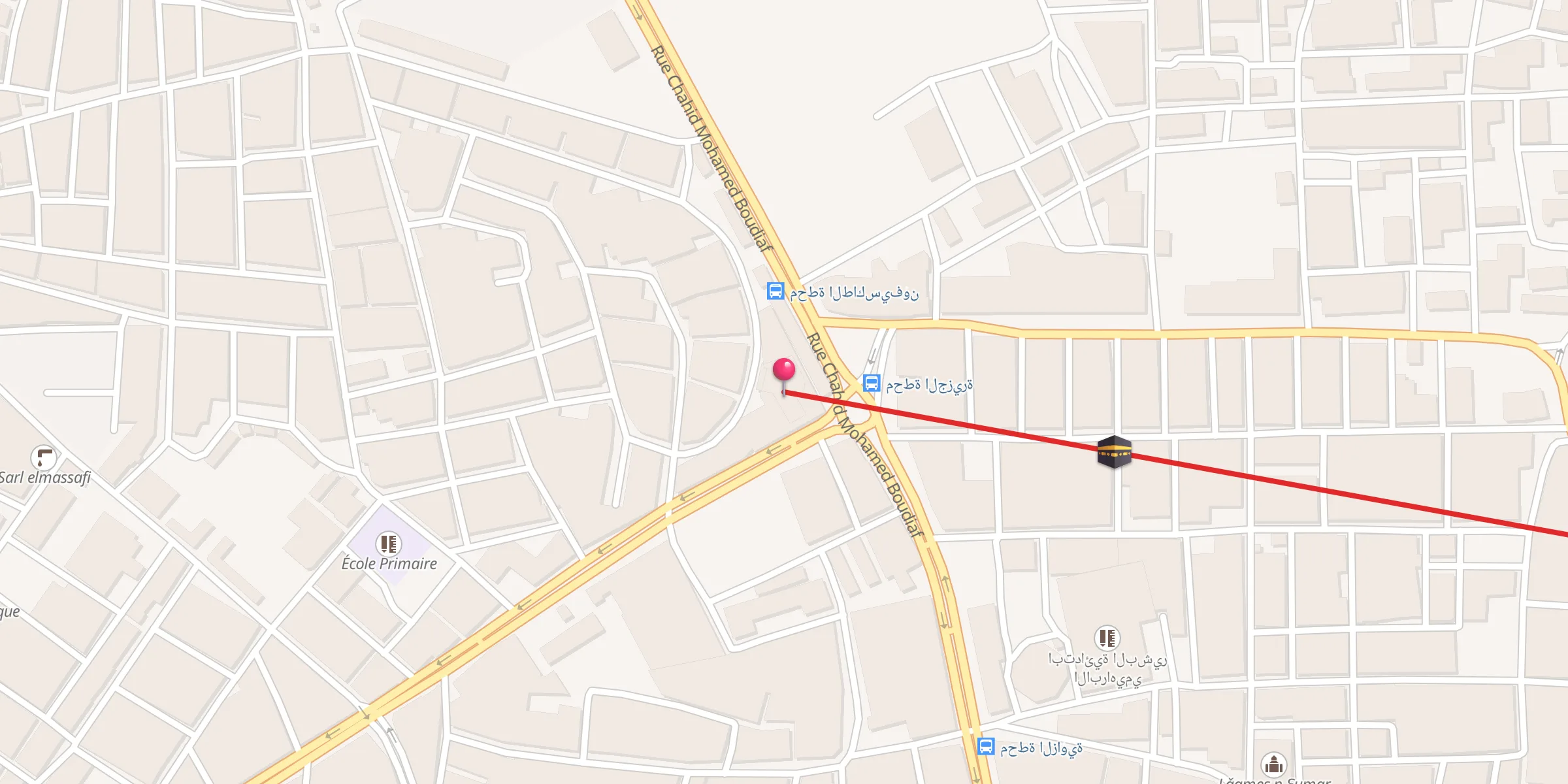 Carte de localisation : مسجد الرحمان ـ حي 100 مسكن