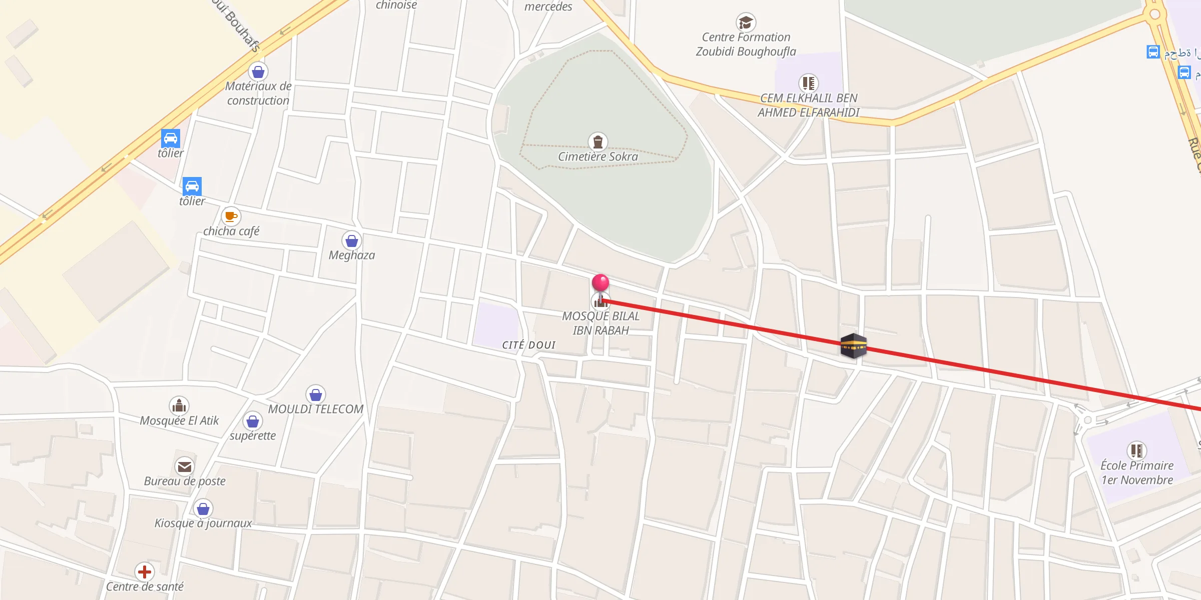 Carte de localisation : MOSQUE BILAL IBN RABAH