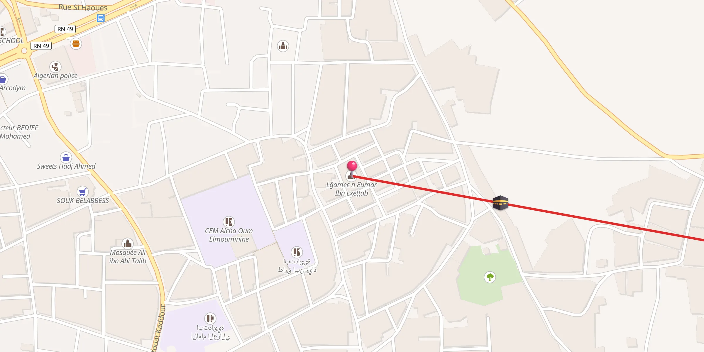 Carte de localisation : مسجد عمر ابن الخطاب