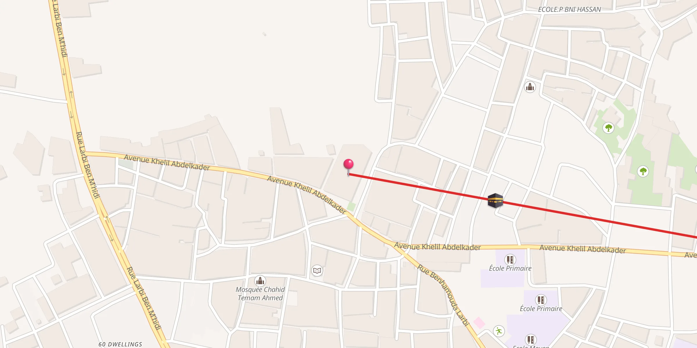 Carte de localisation : Mosquée SIDI MOHAMED ELMEGHRAOUI