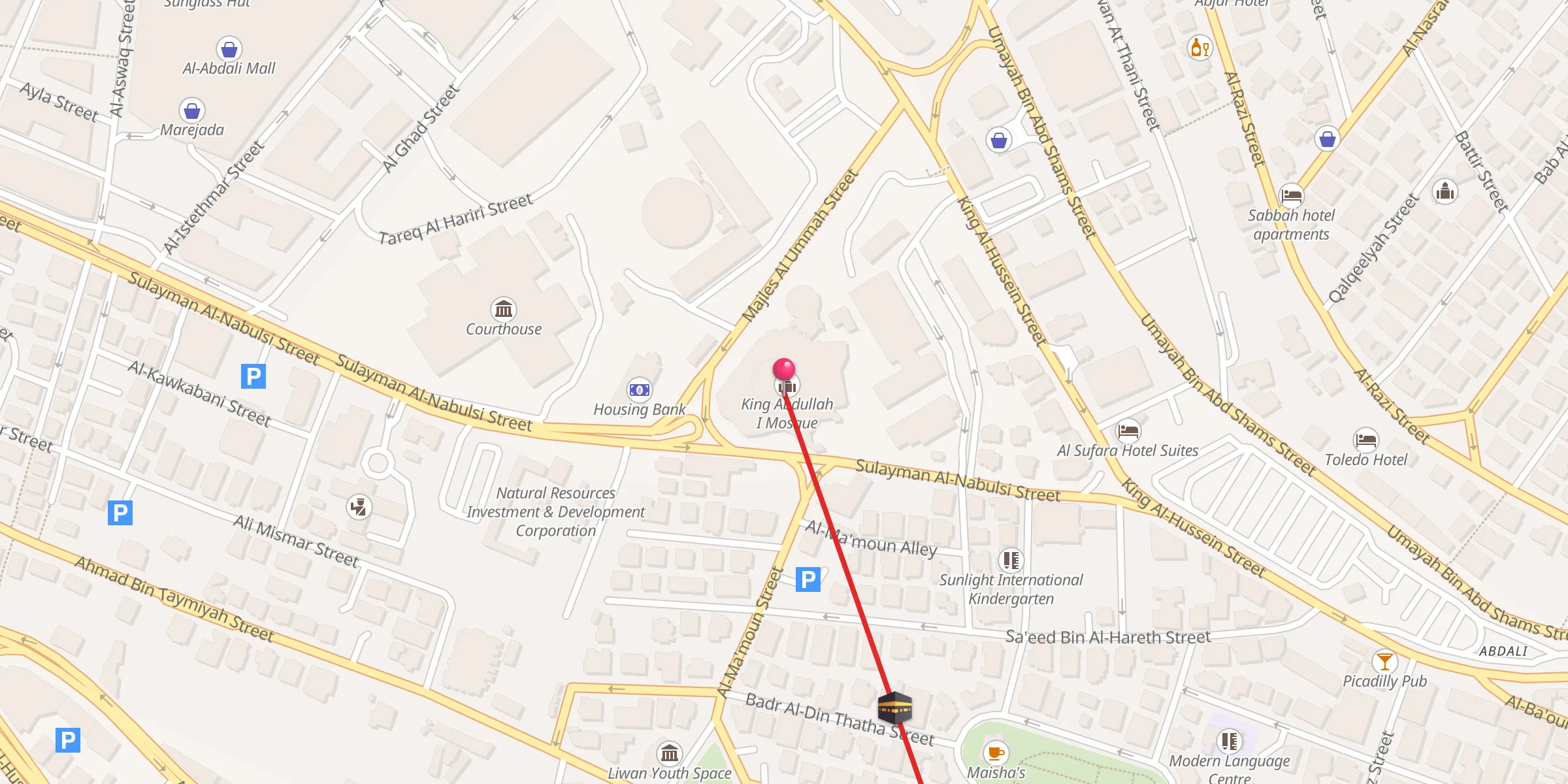 Carte de localisation : King Abdullah I Mosque