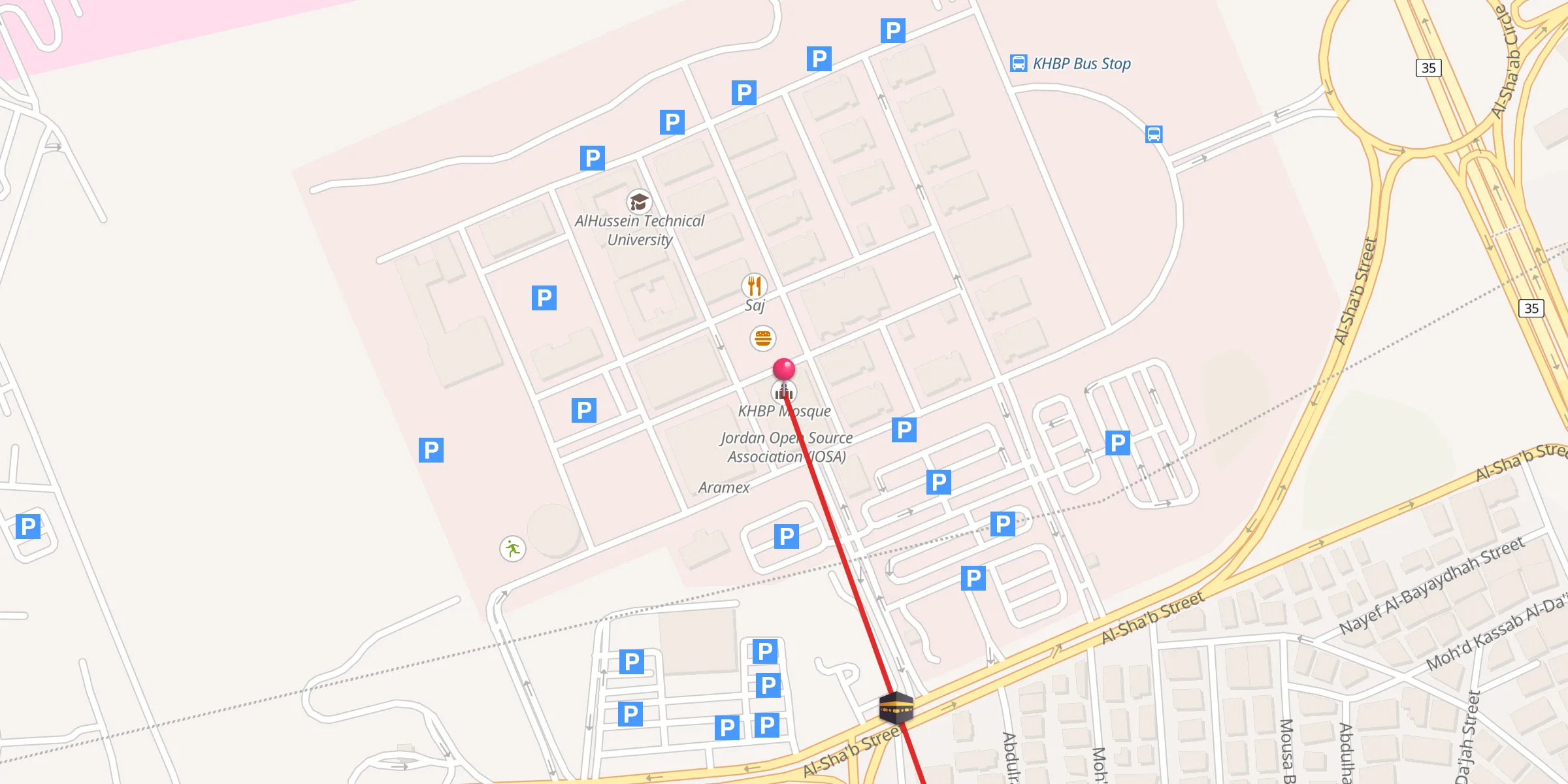 Carte de localisation : مسجد مجمع الملك حسين للأعمال