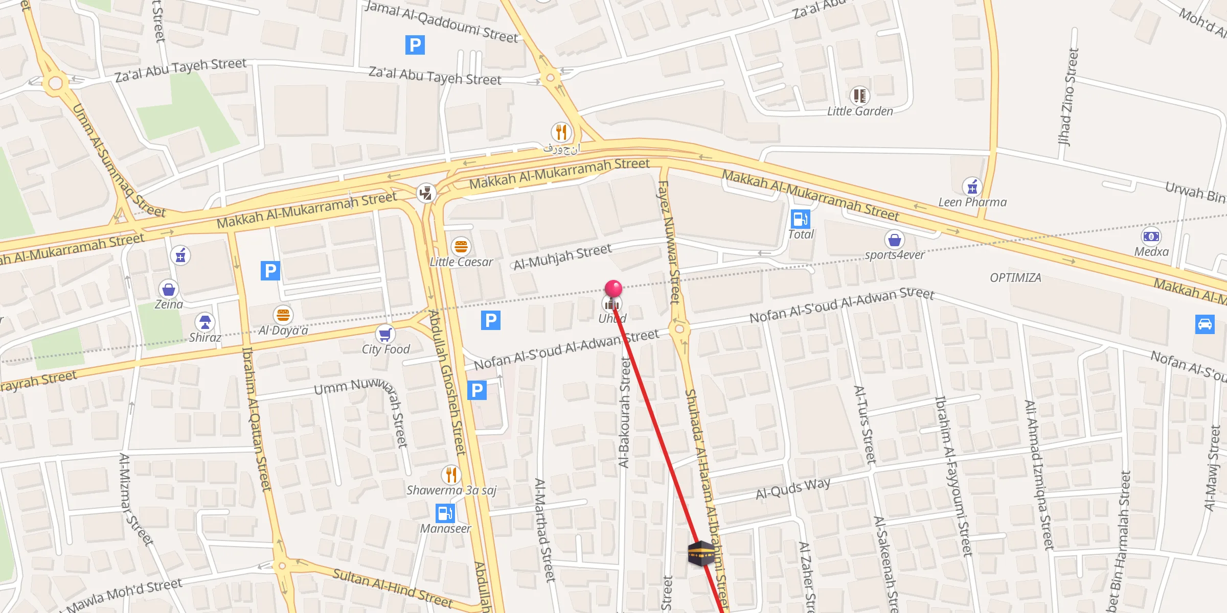 Carte de localisation : Uhud