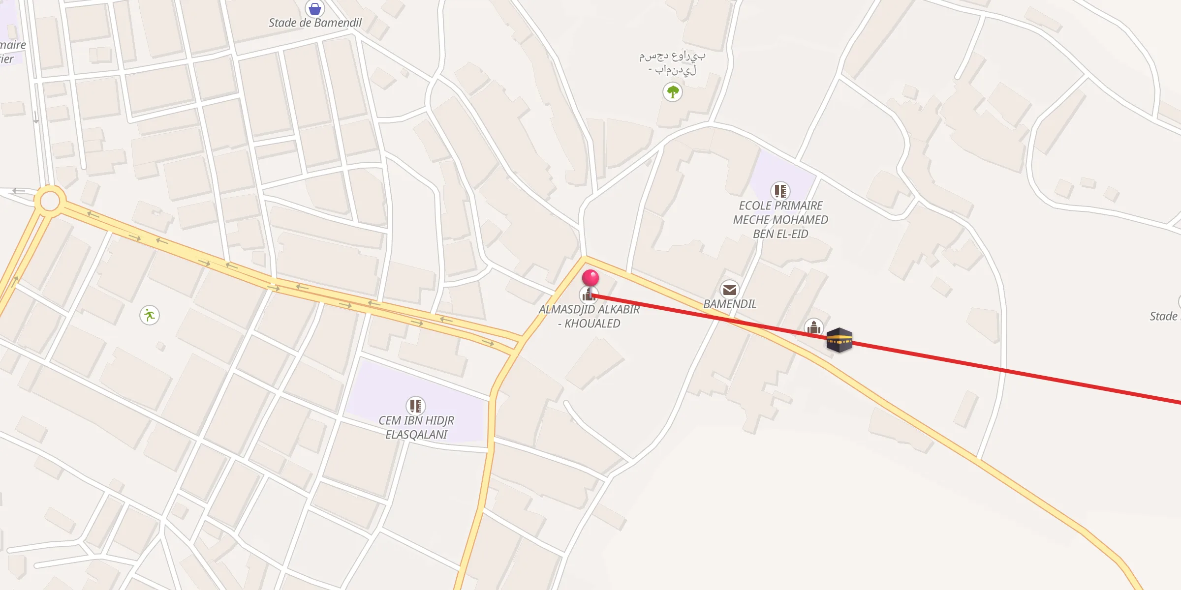Carte de localisation : ALMASJID ALKABIR - MSJD KHOUALED