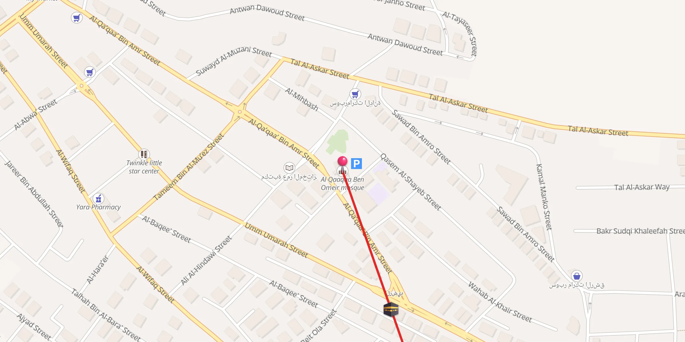 Carte de localisation : Al Qaaqaa Ben Omeir mosque